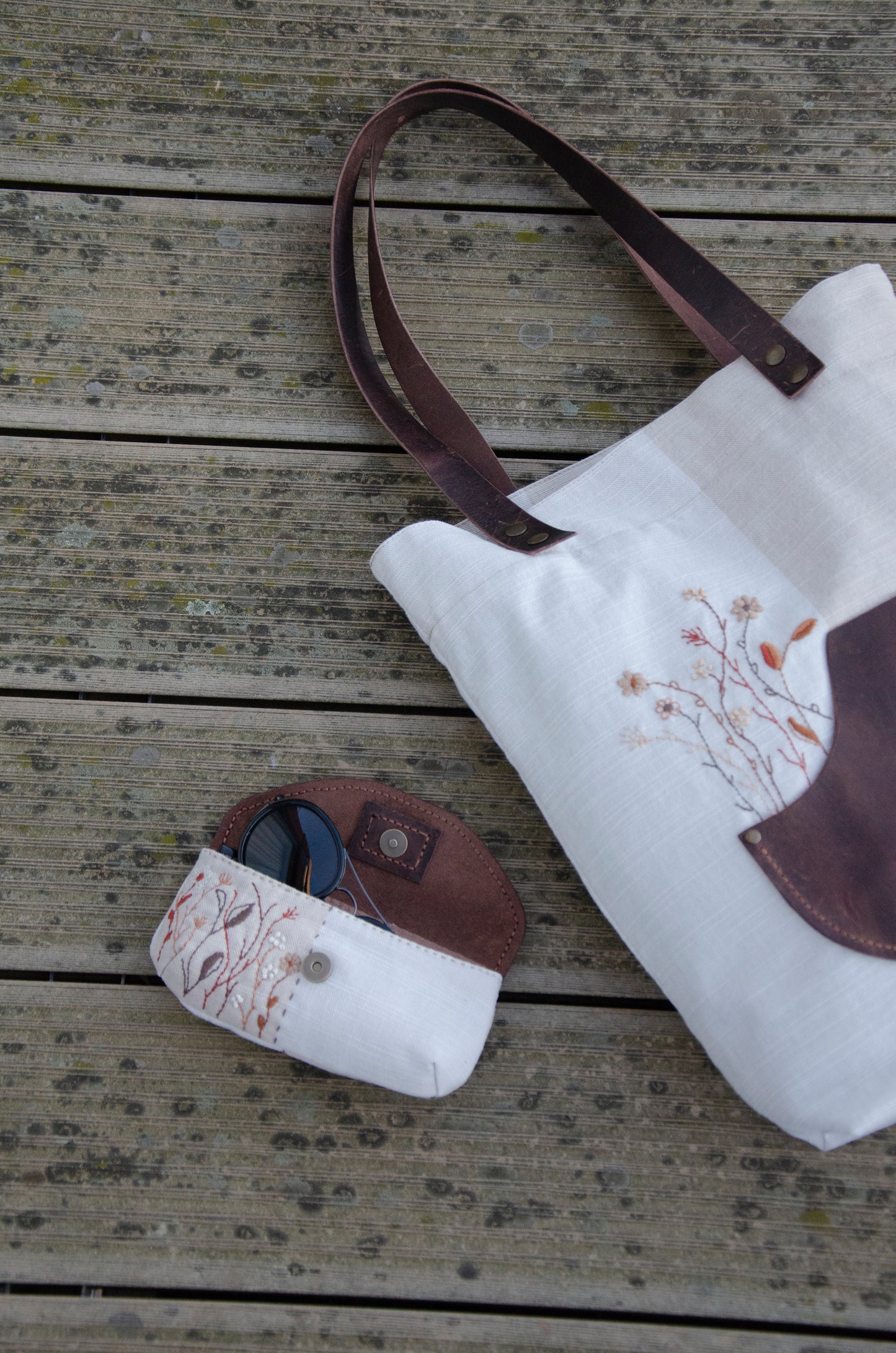 Glasses Case With Floral Embroidery