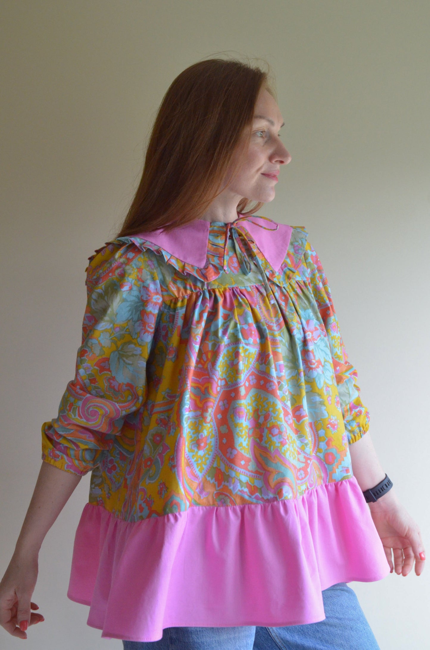 Boho Style Blouse with Collar