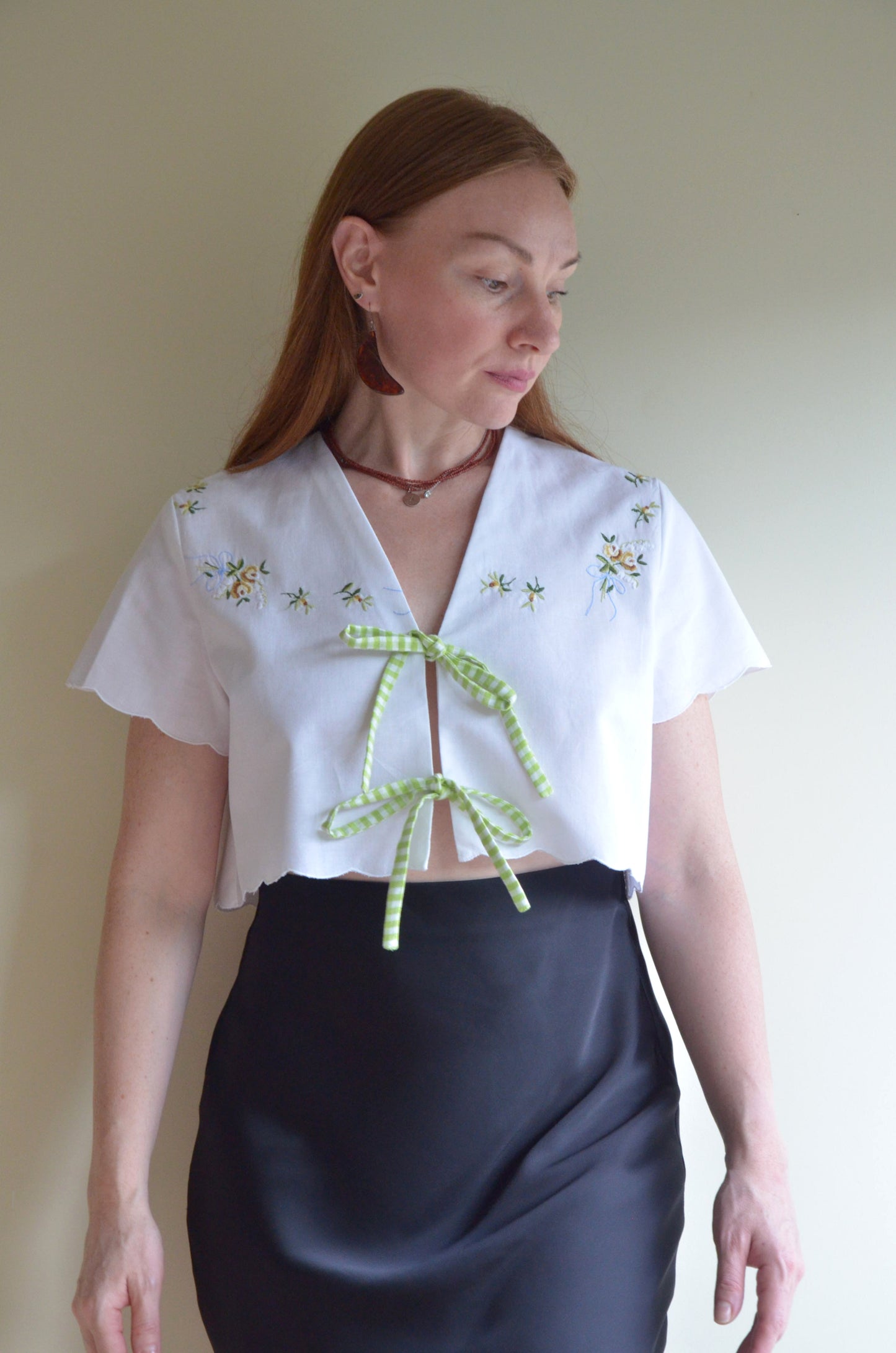 Tie-front Cotton Vest