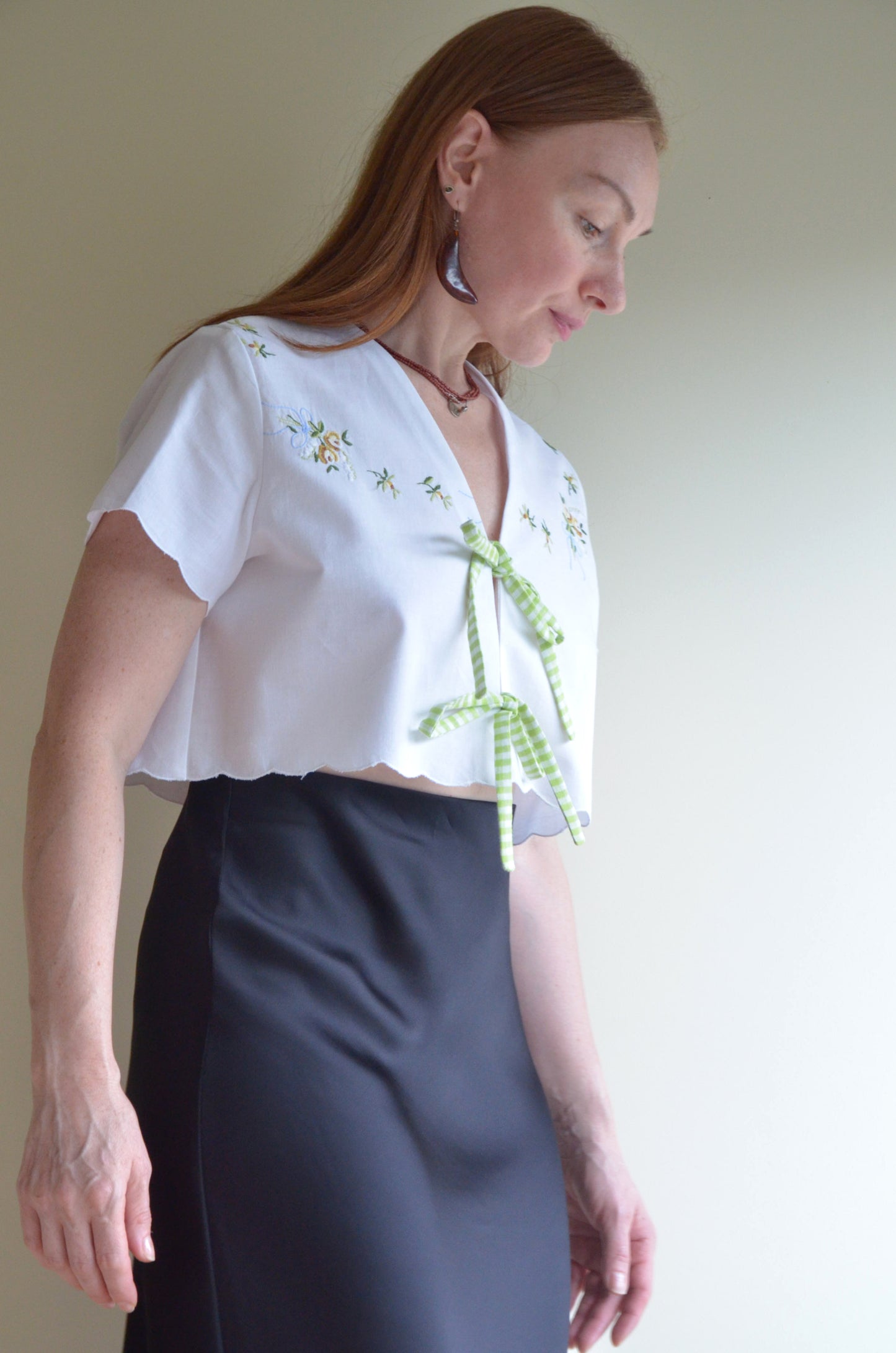 Tie-front Cotton Vest