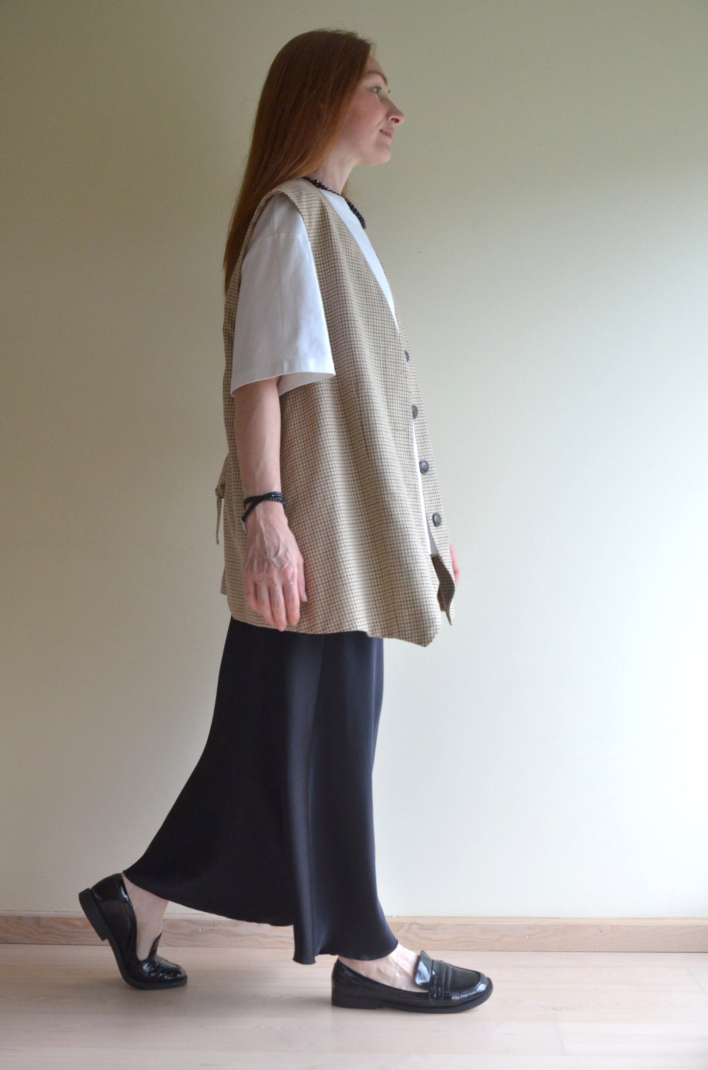 Oversized Plaid Vest