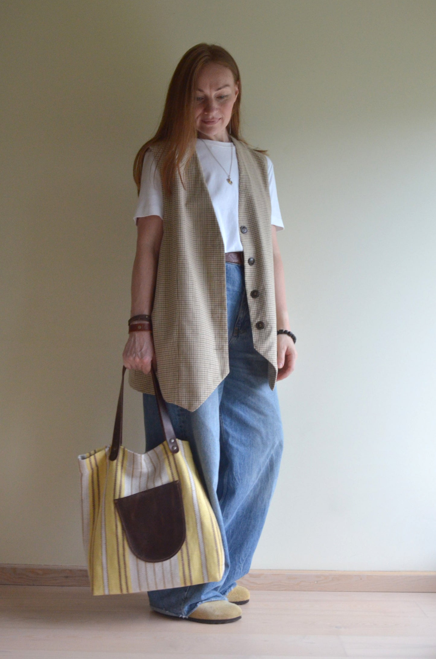 Oversized Plaid Vest