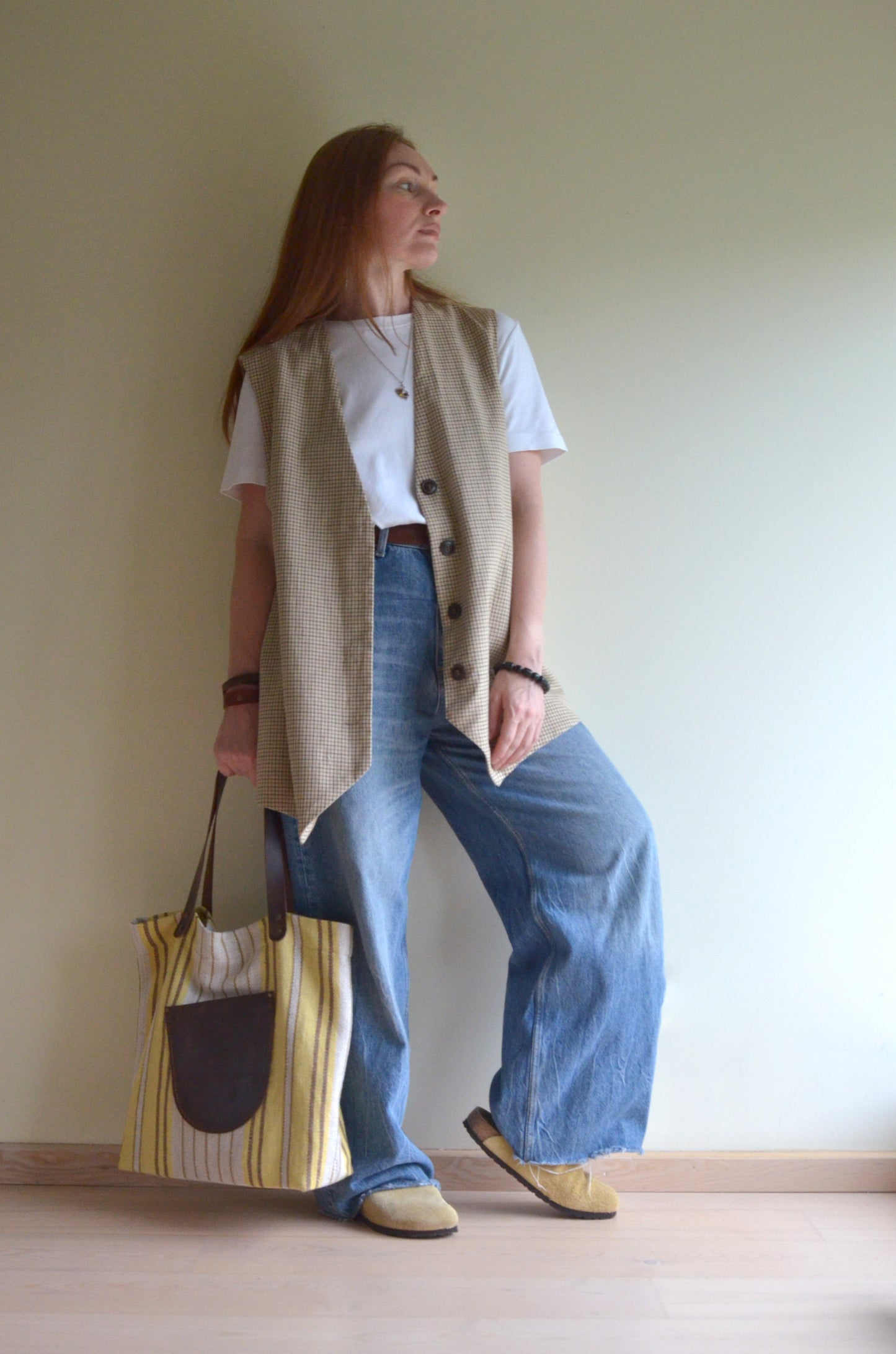Oversized Plaid Vest