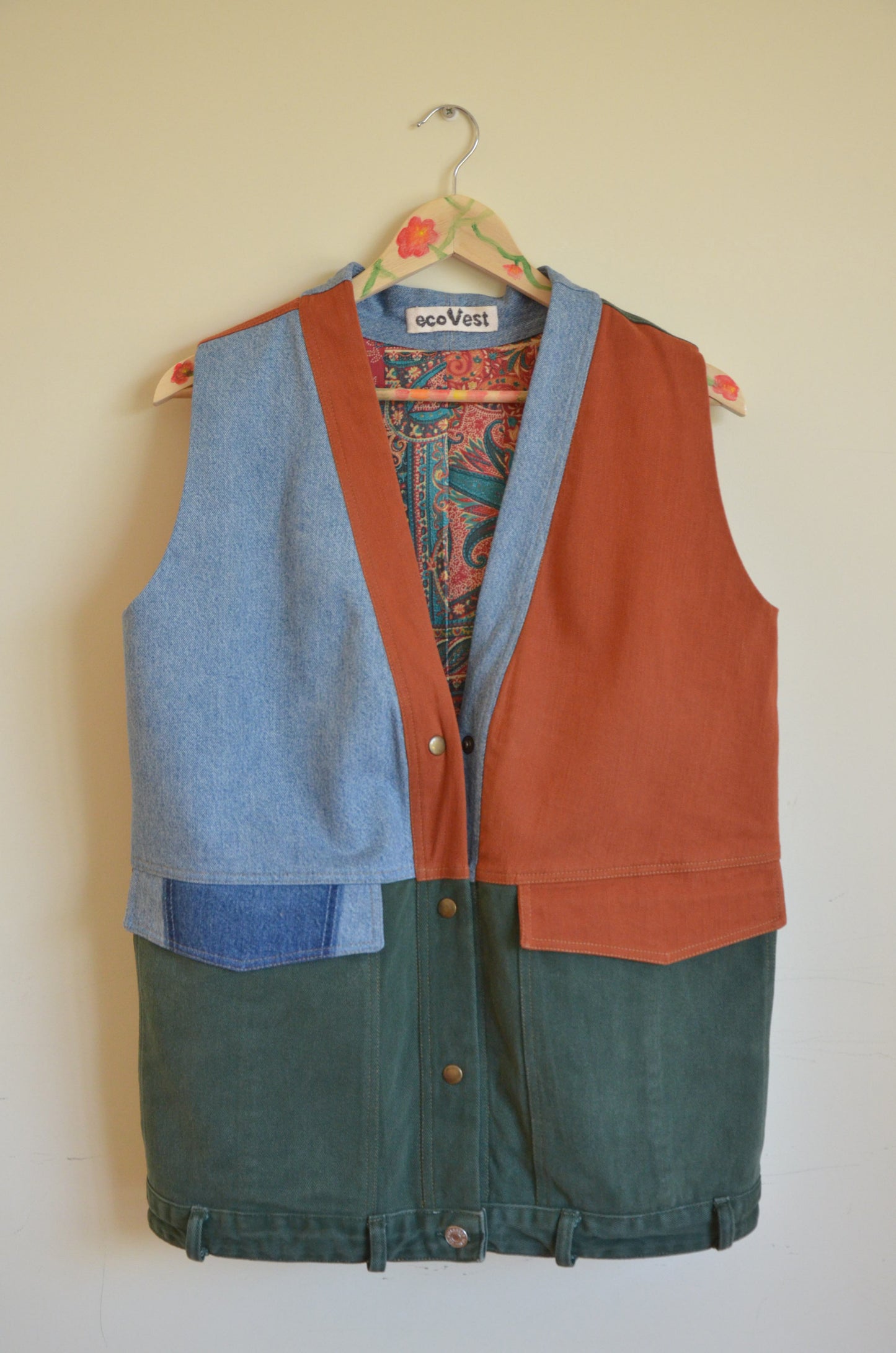 Three-tone Denim Vest