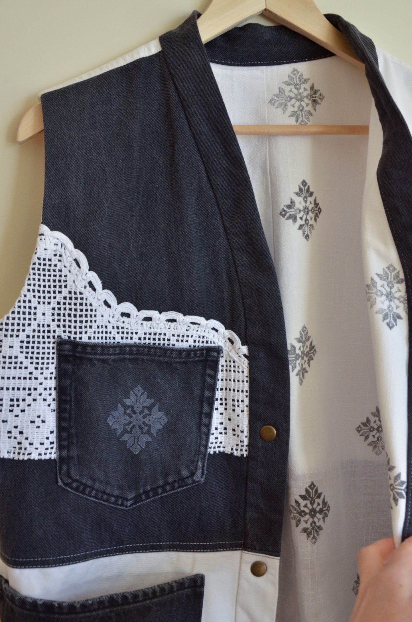 Black & White Denim Vest