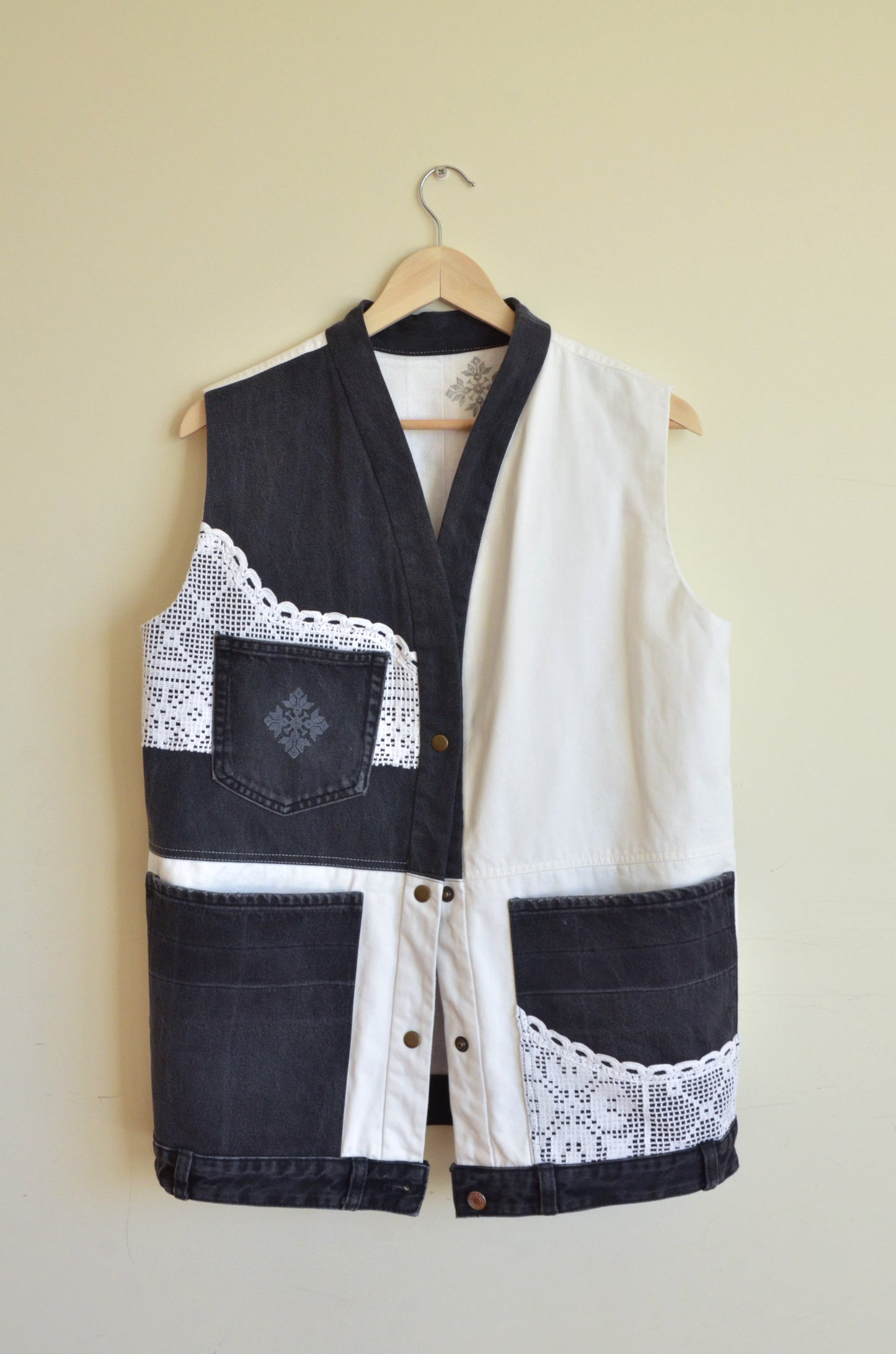 Black & White Denim Vest