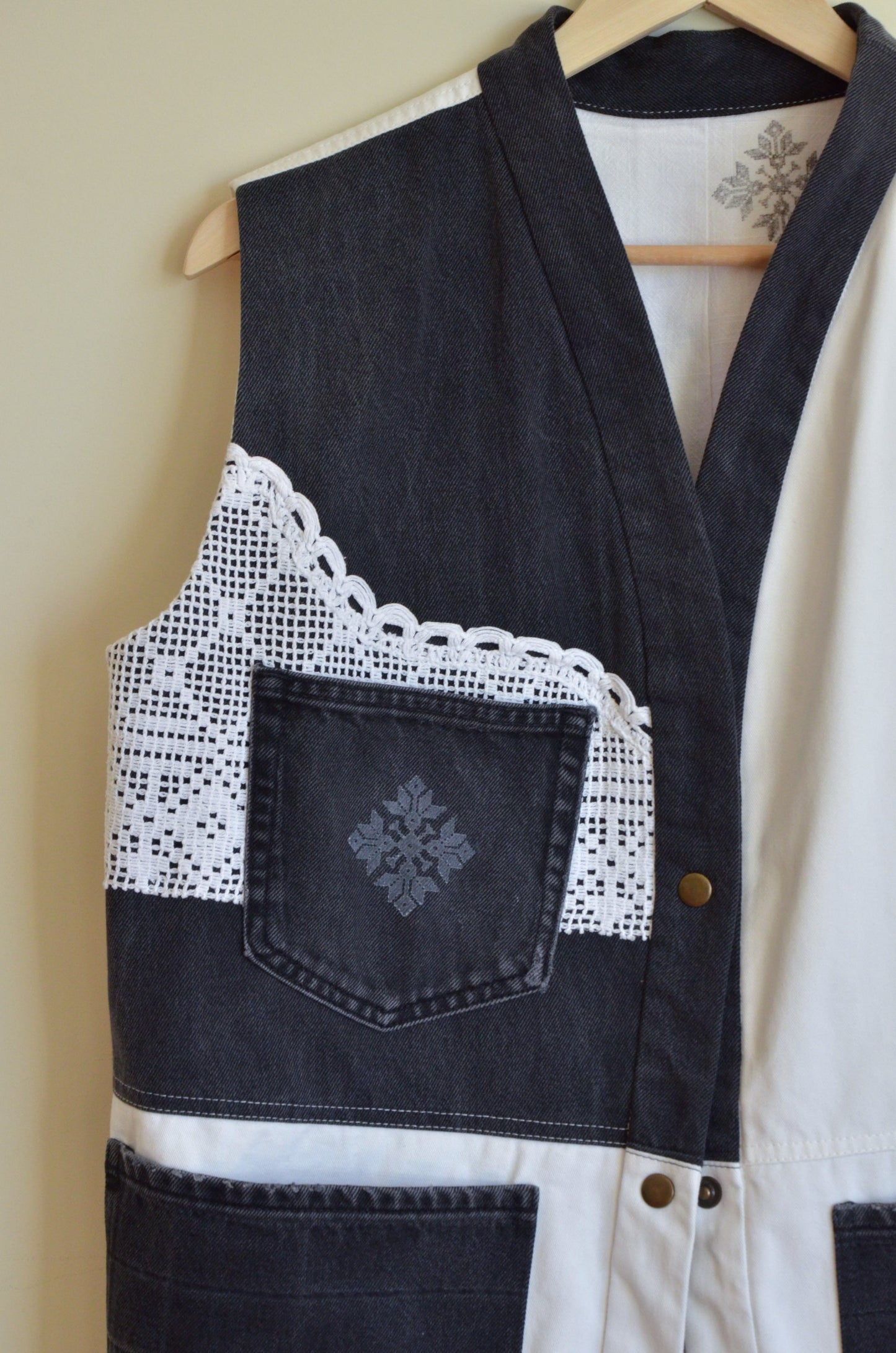 Black & White Denim Vest