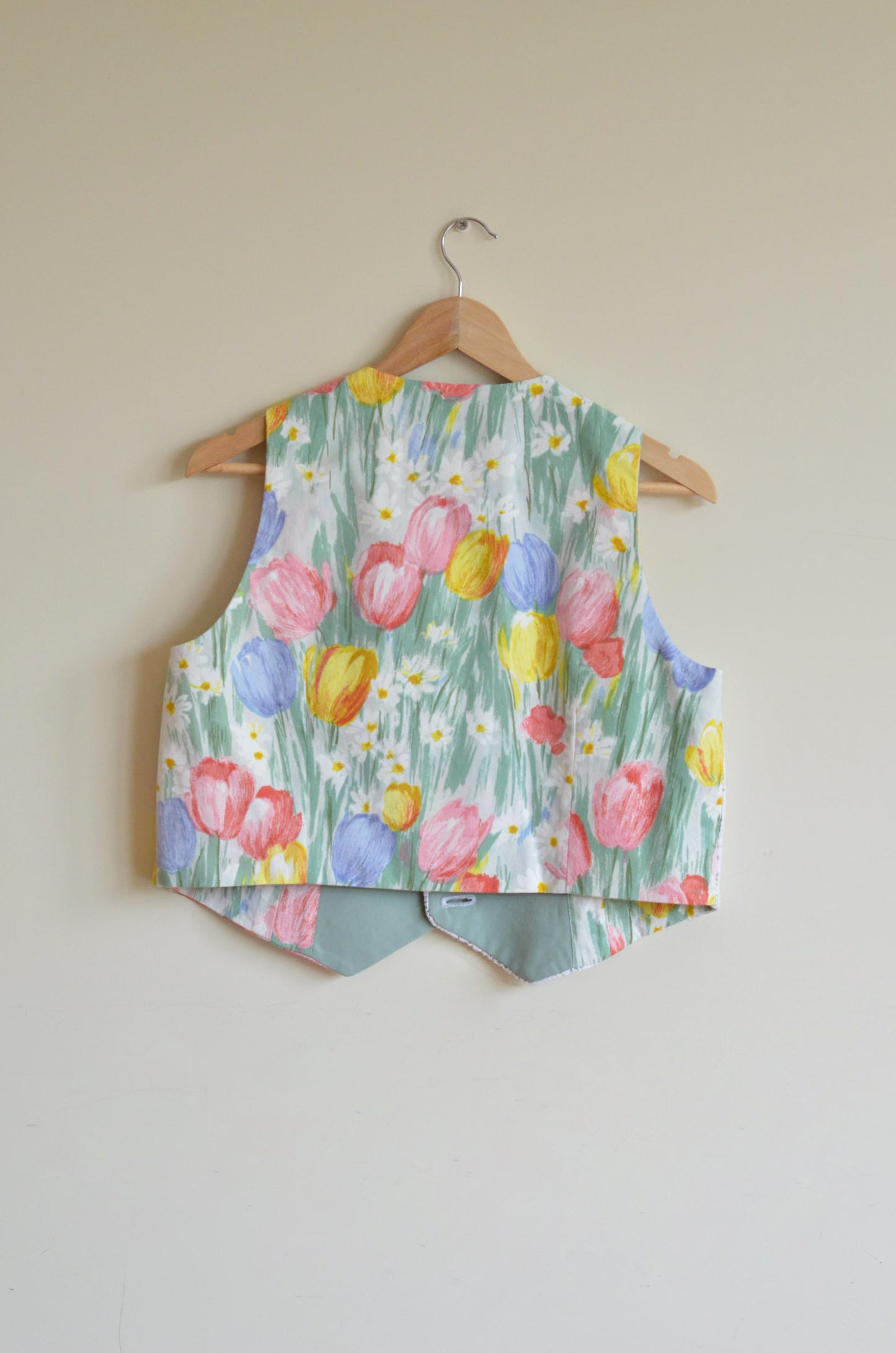 Vest With Vintage Lace and Tulips