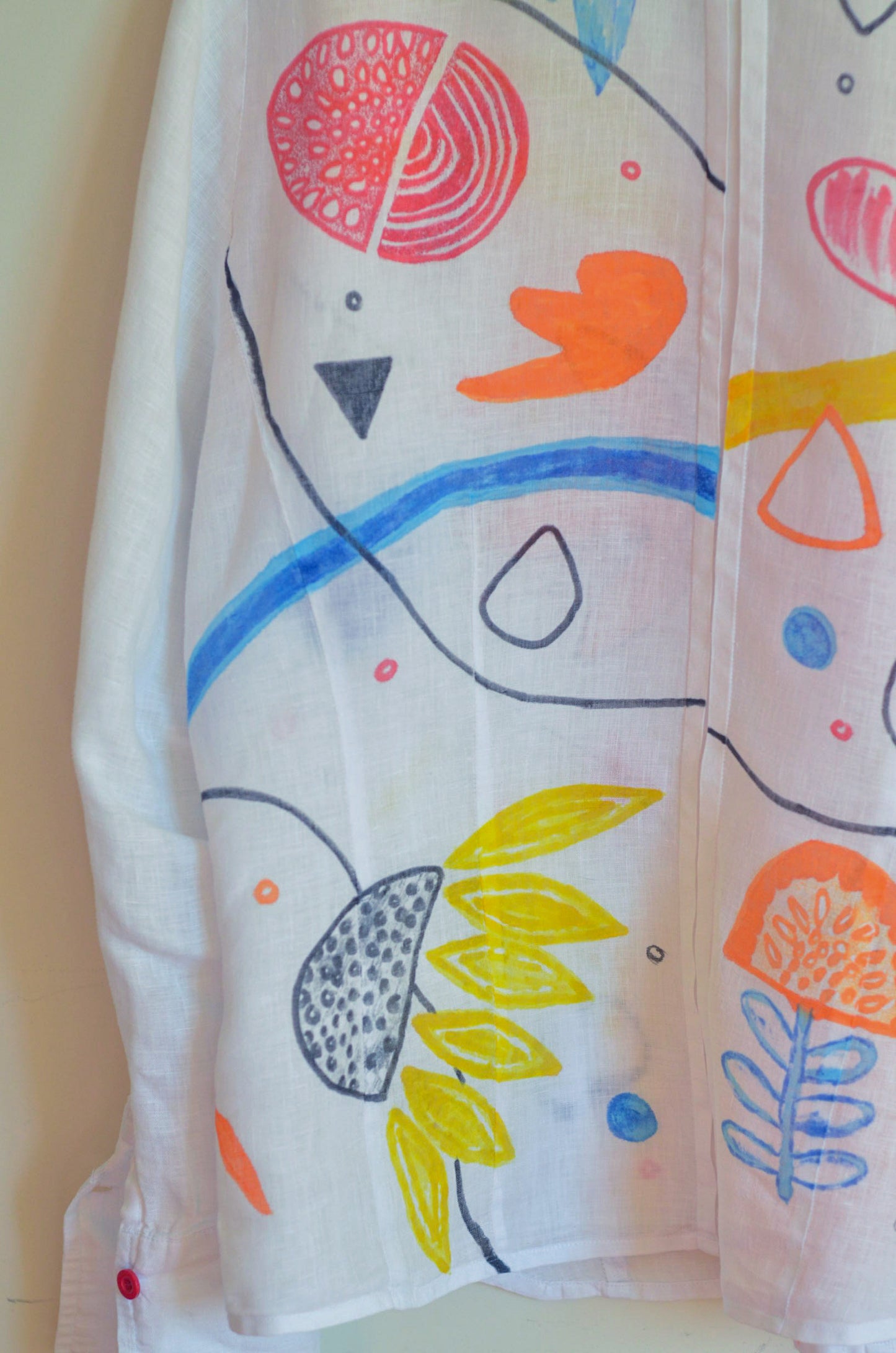 Shirt with Hand-Painted Print