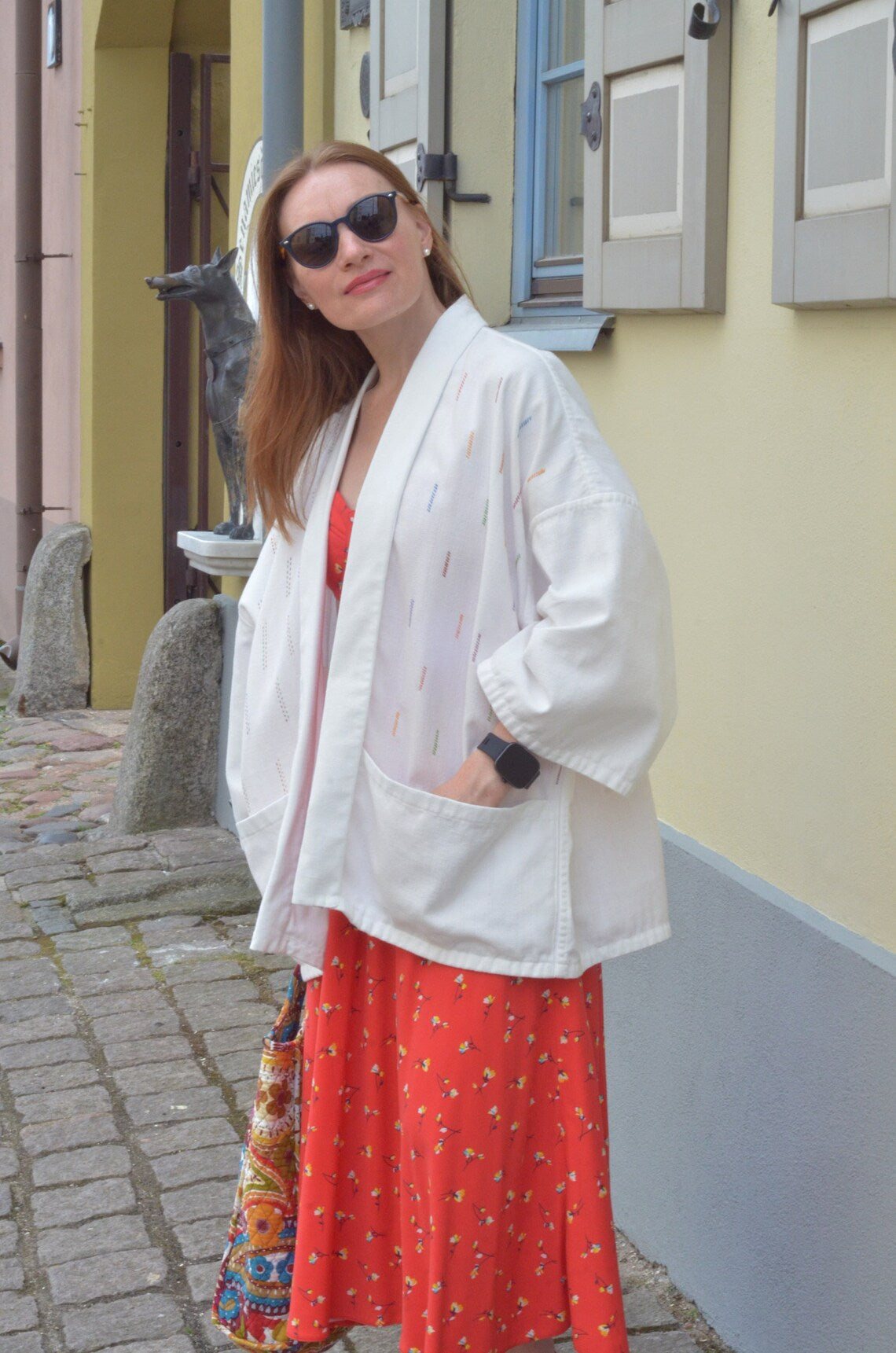 Embroidered Cotton Kimono