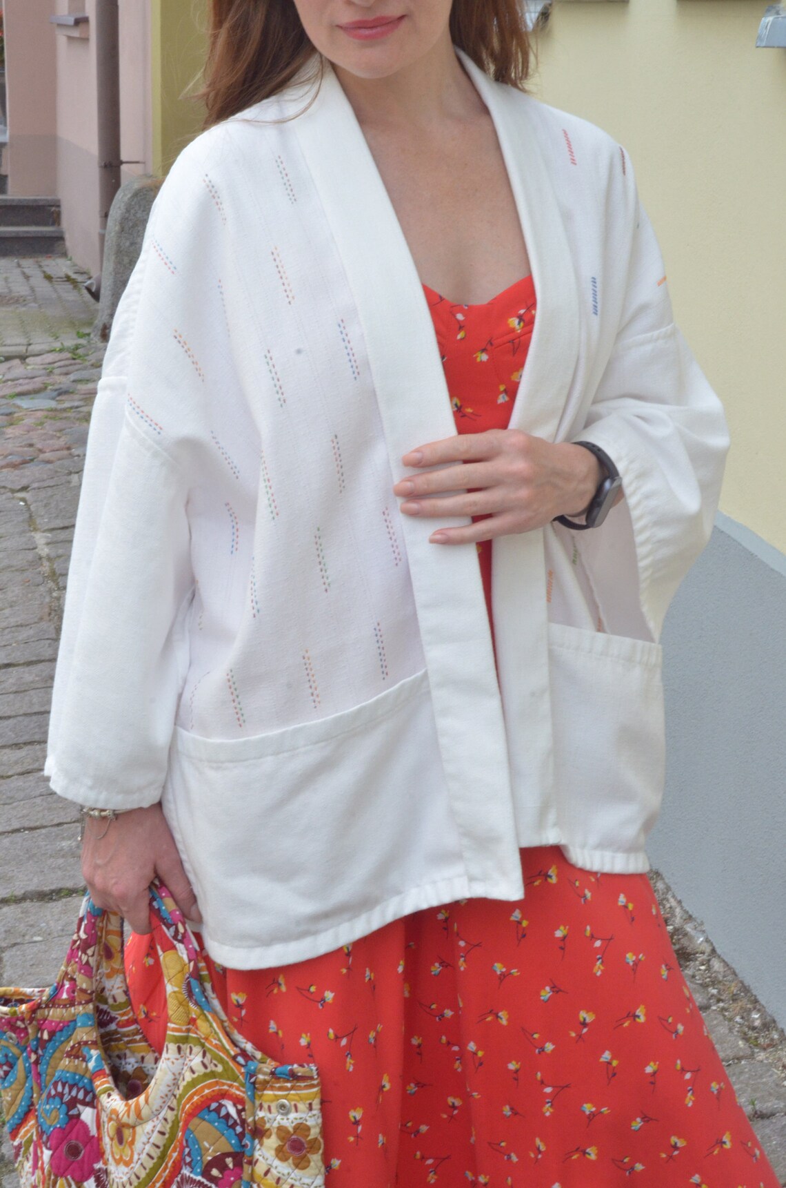 Embroidered Cotton Kimono