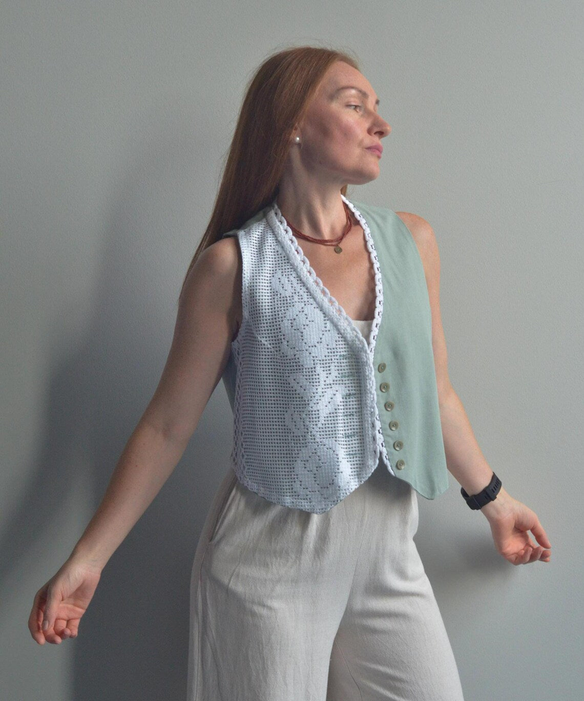 Vest With Vintage Lace