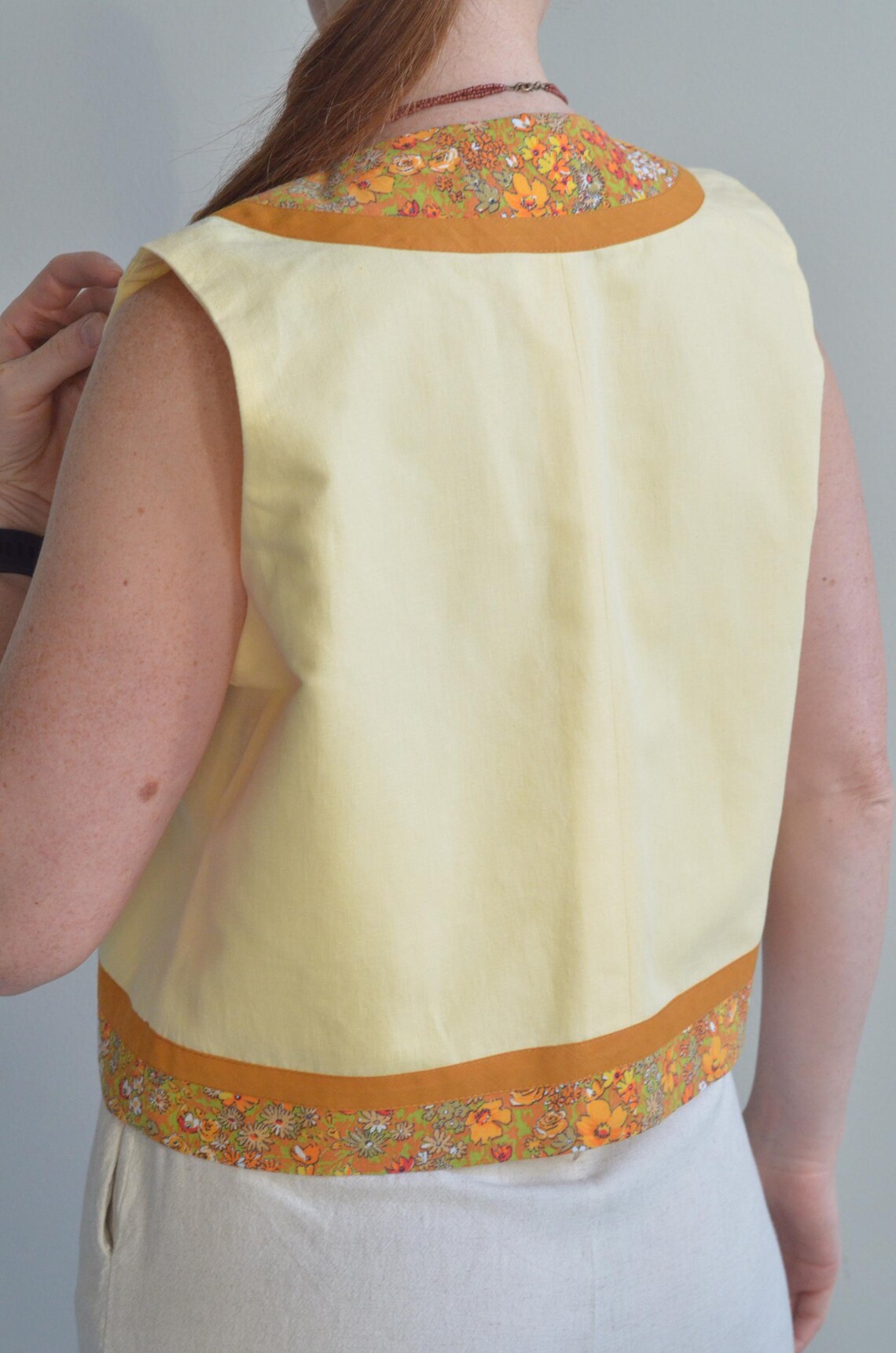 Cotton Yellow Vest (with ties)
