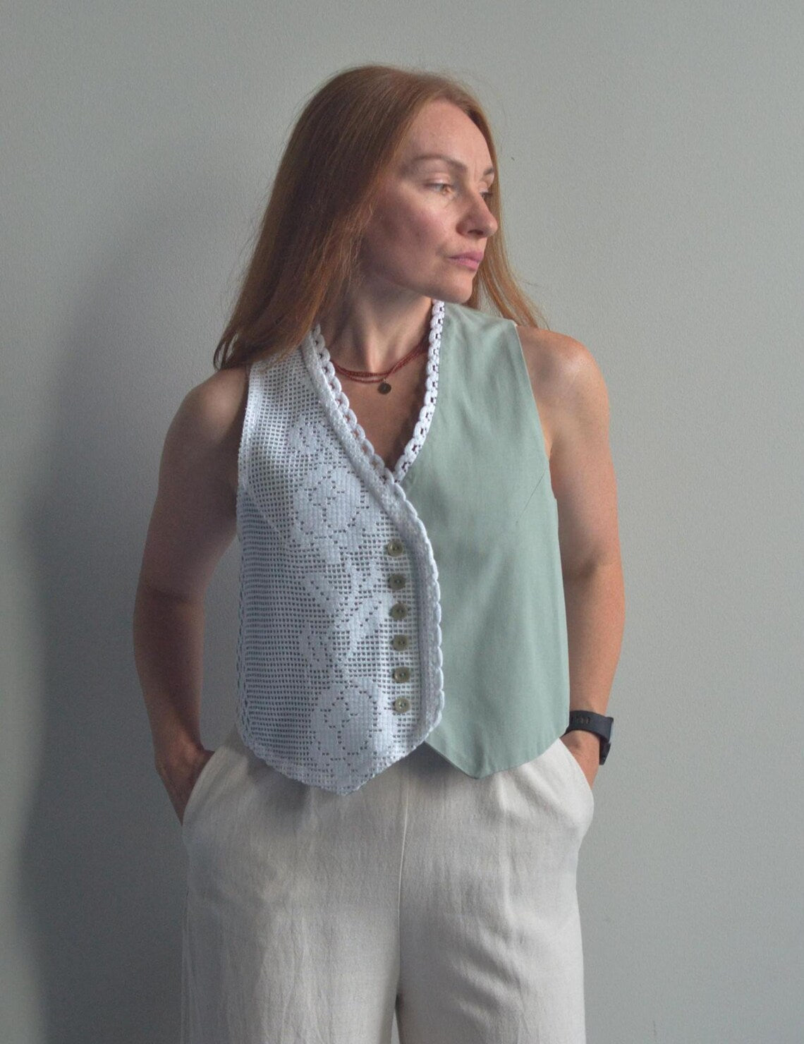 Vest With Vintage Lace