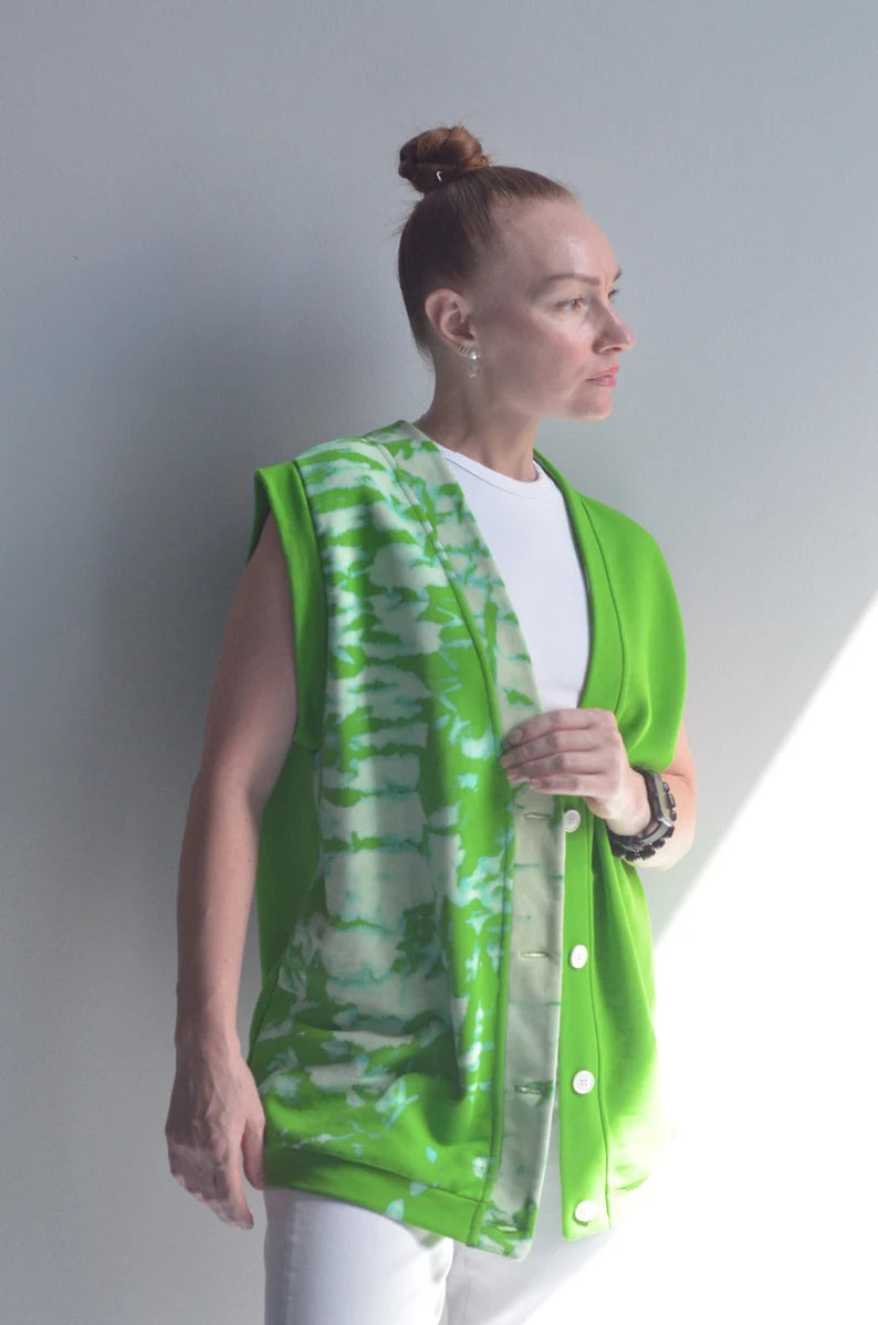 Green Tie-Dye Vest