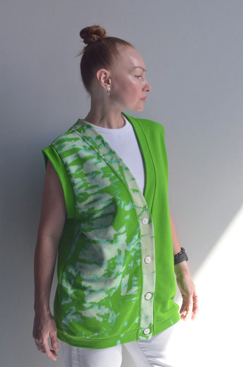 Green Tie-Dye Vest