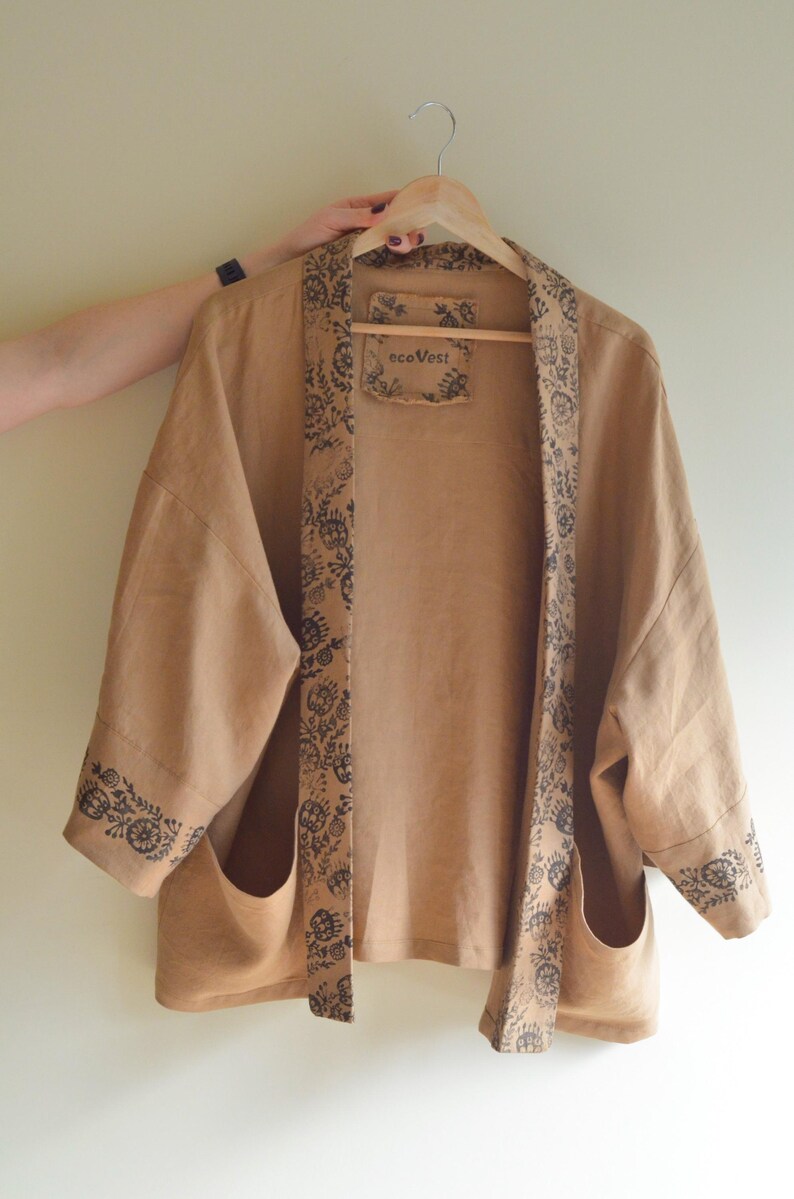 Linen Kimono (flower print)