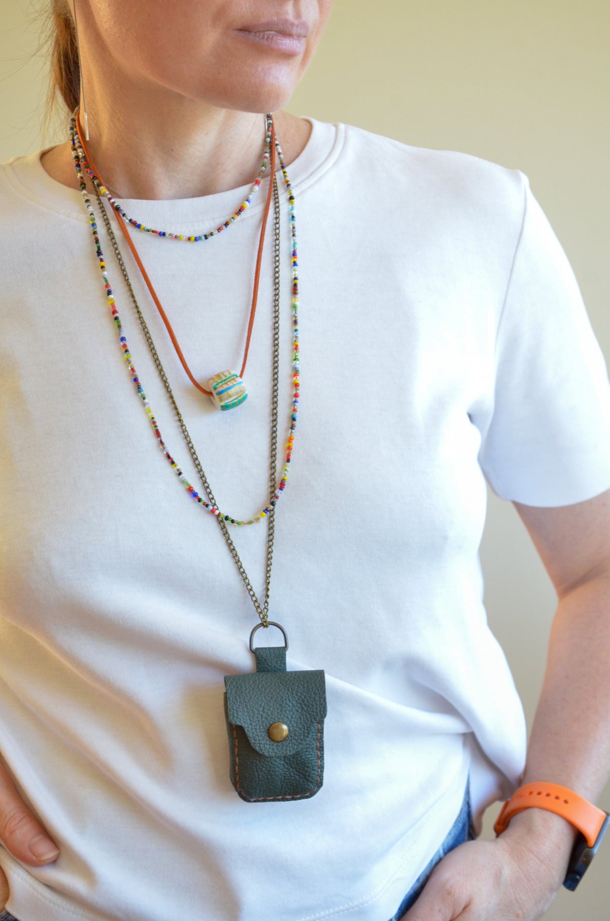 Bag Pendant Necklace (Green)