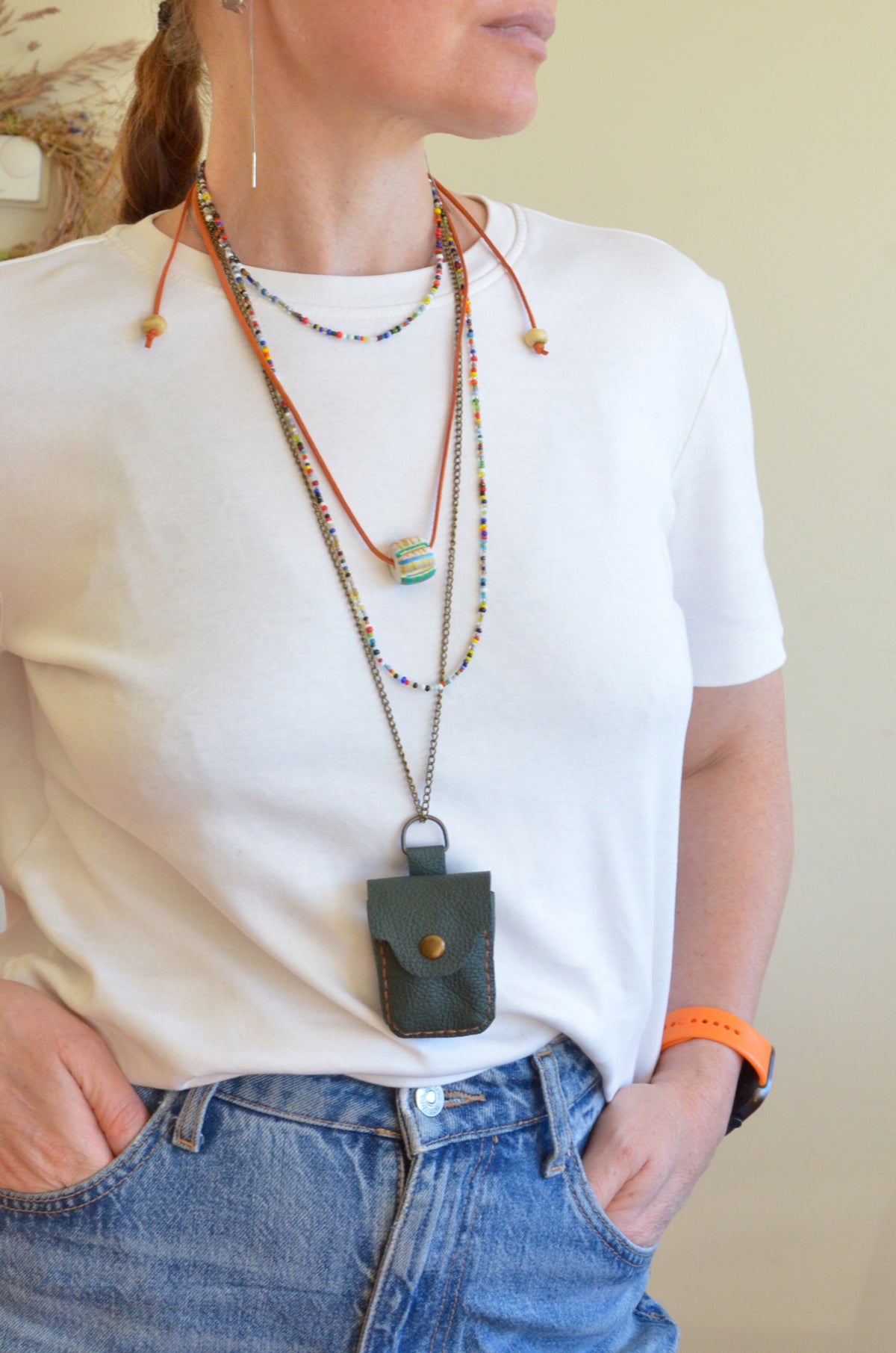 Bag Pendant Necklace (Green)