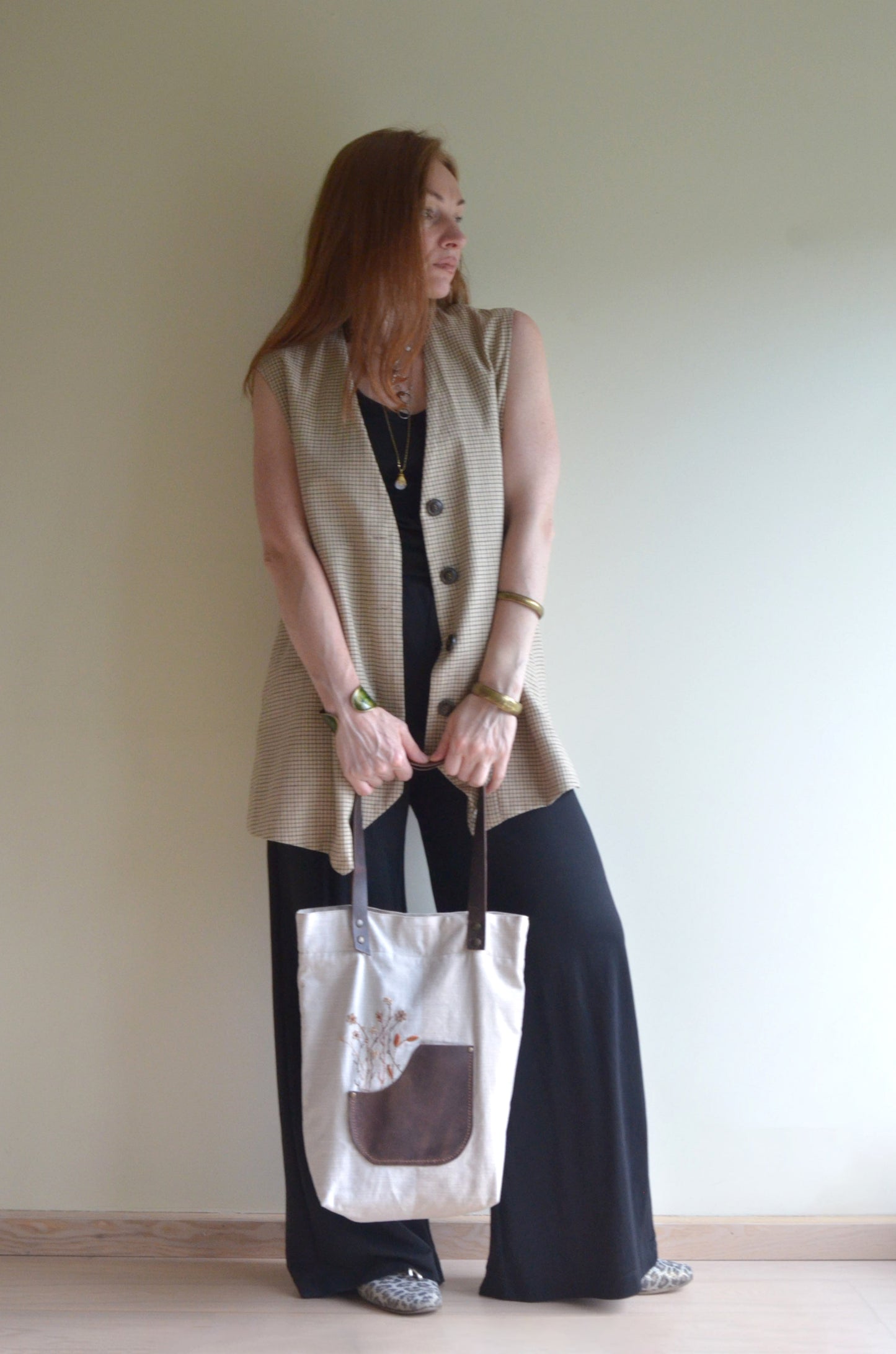 Oversized Plaid Vest