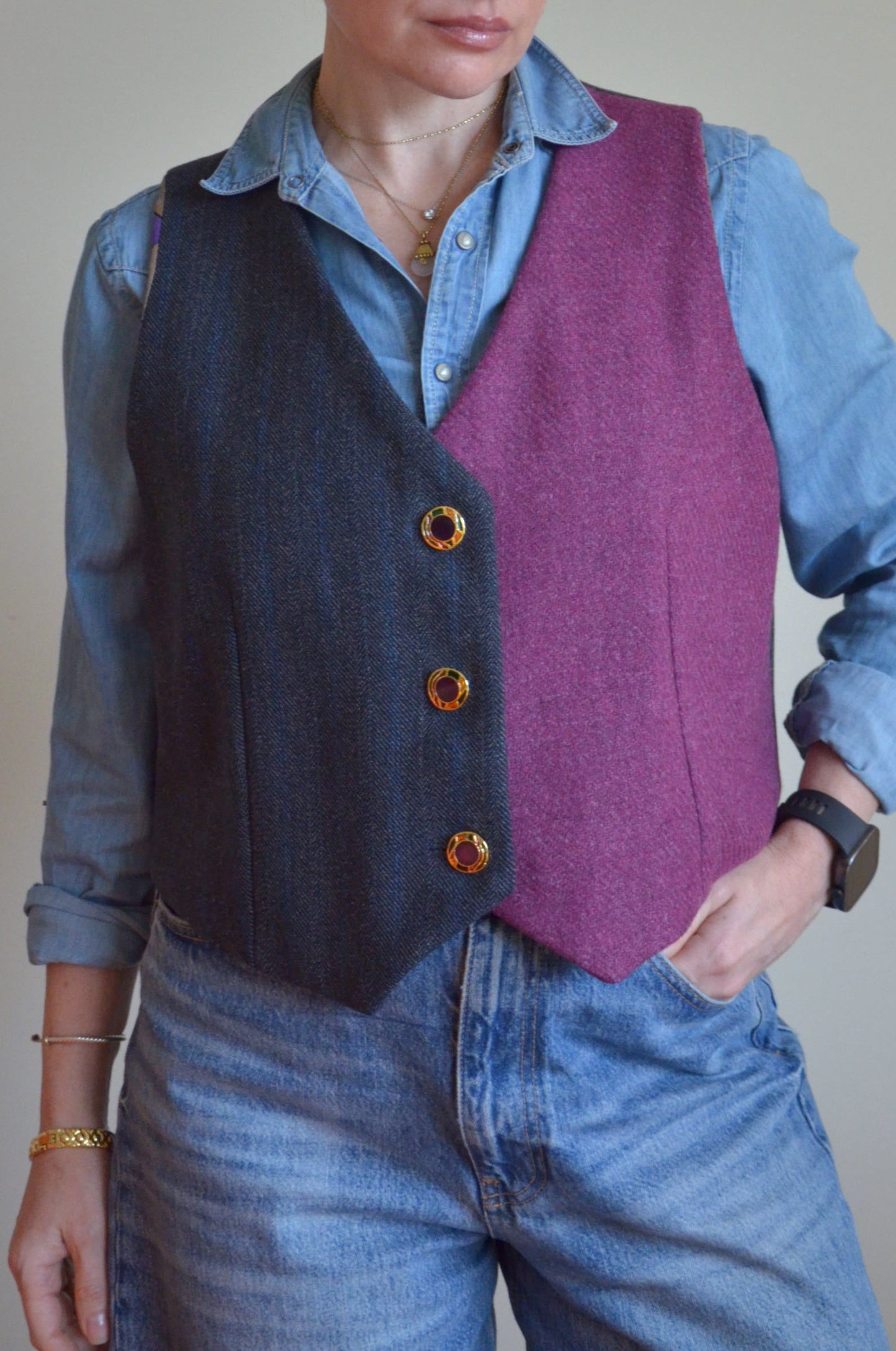 Two-toned Woolen Vest