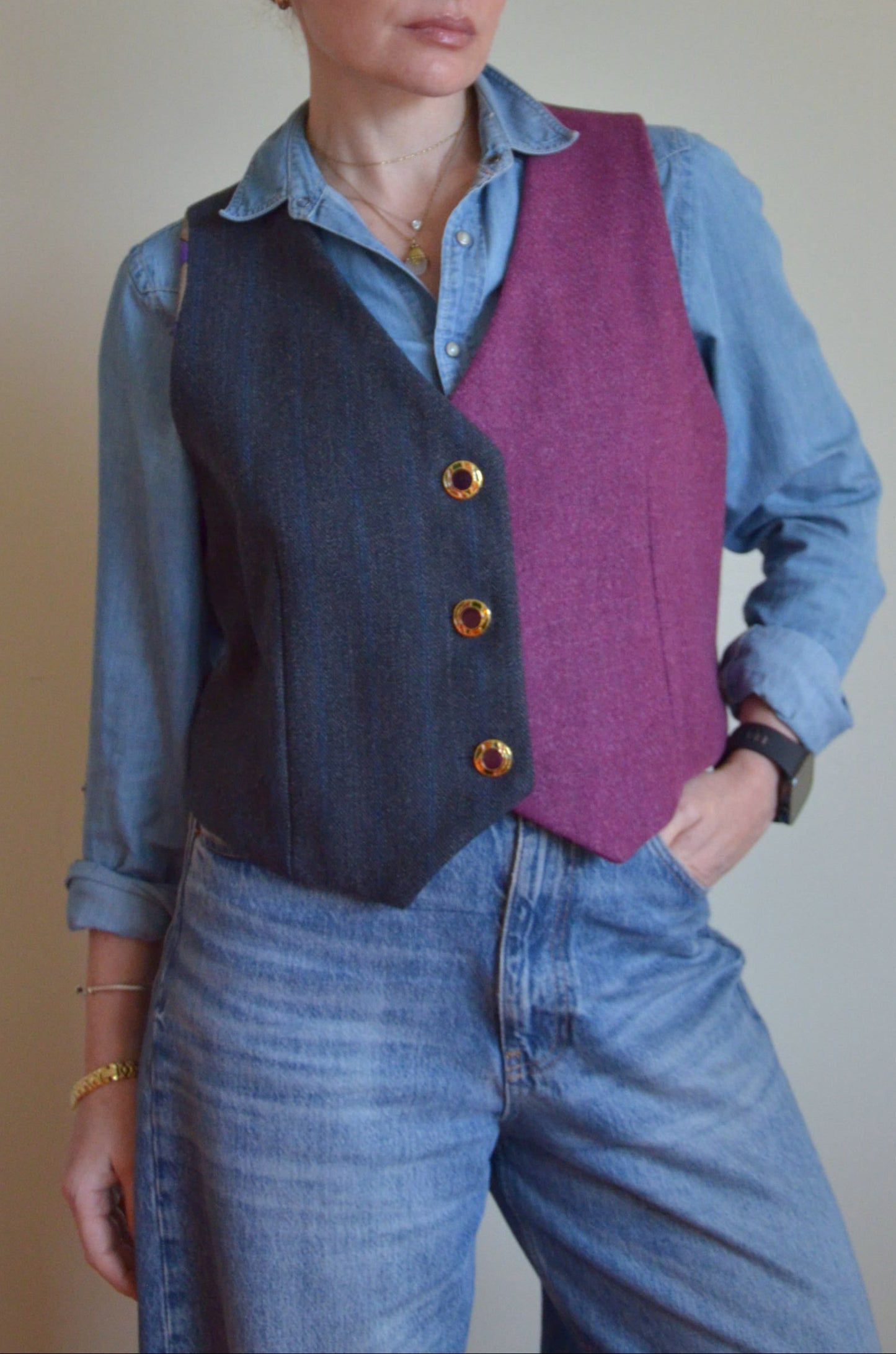 Two-toned Woolen Vest