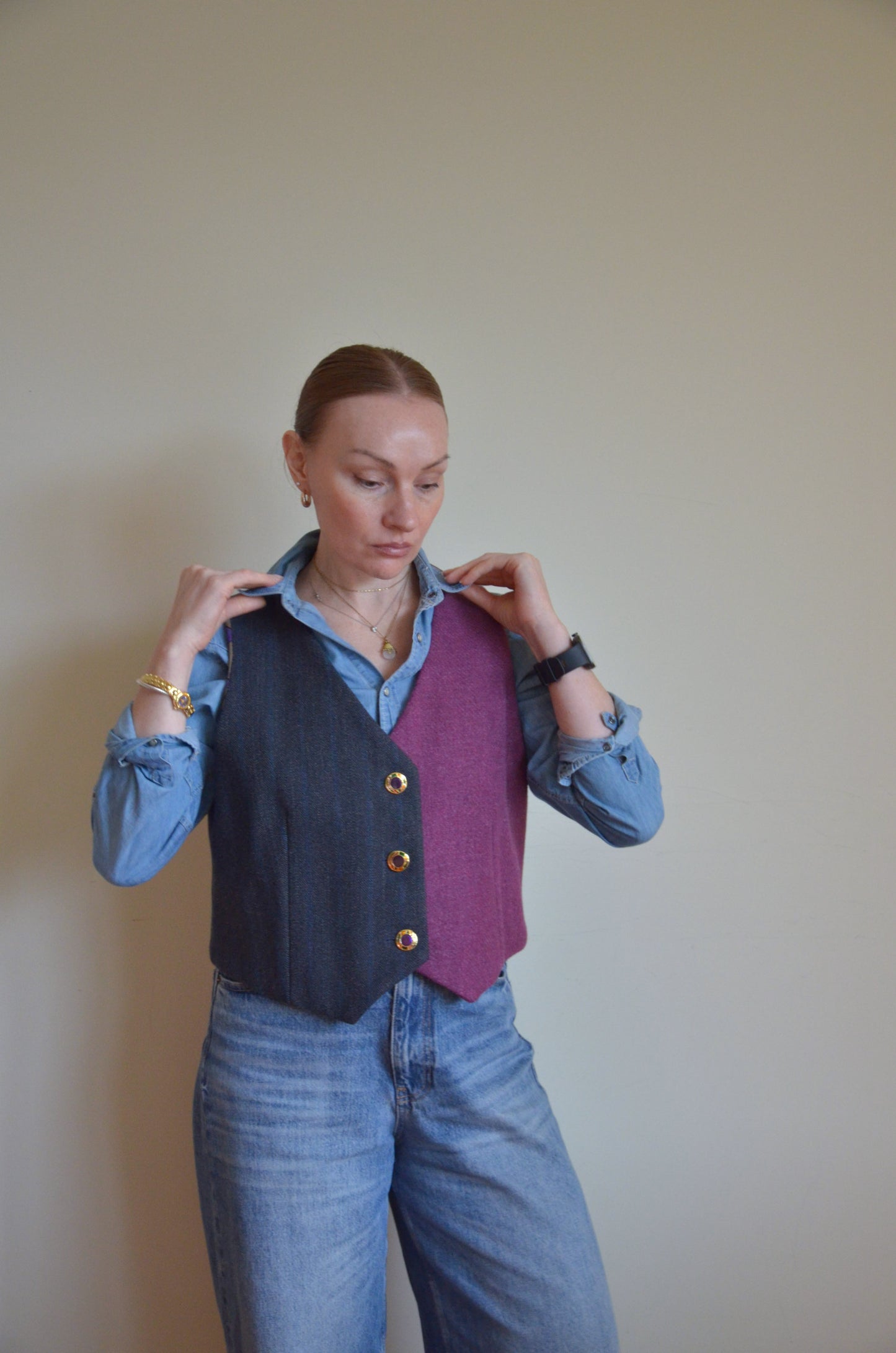 Two-toned Woolen Vest