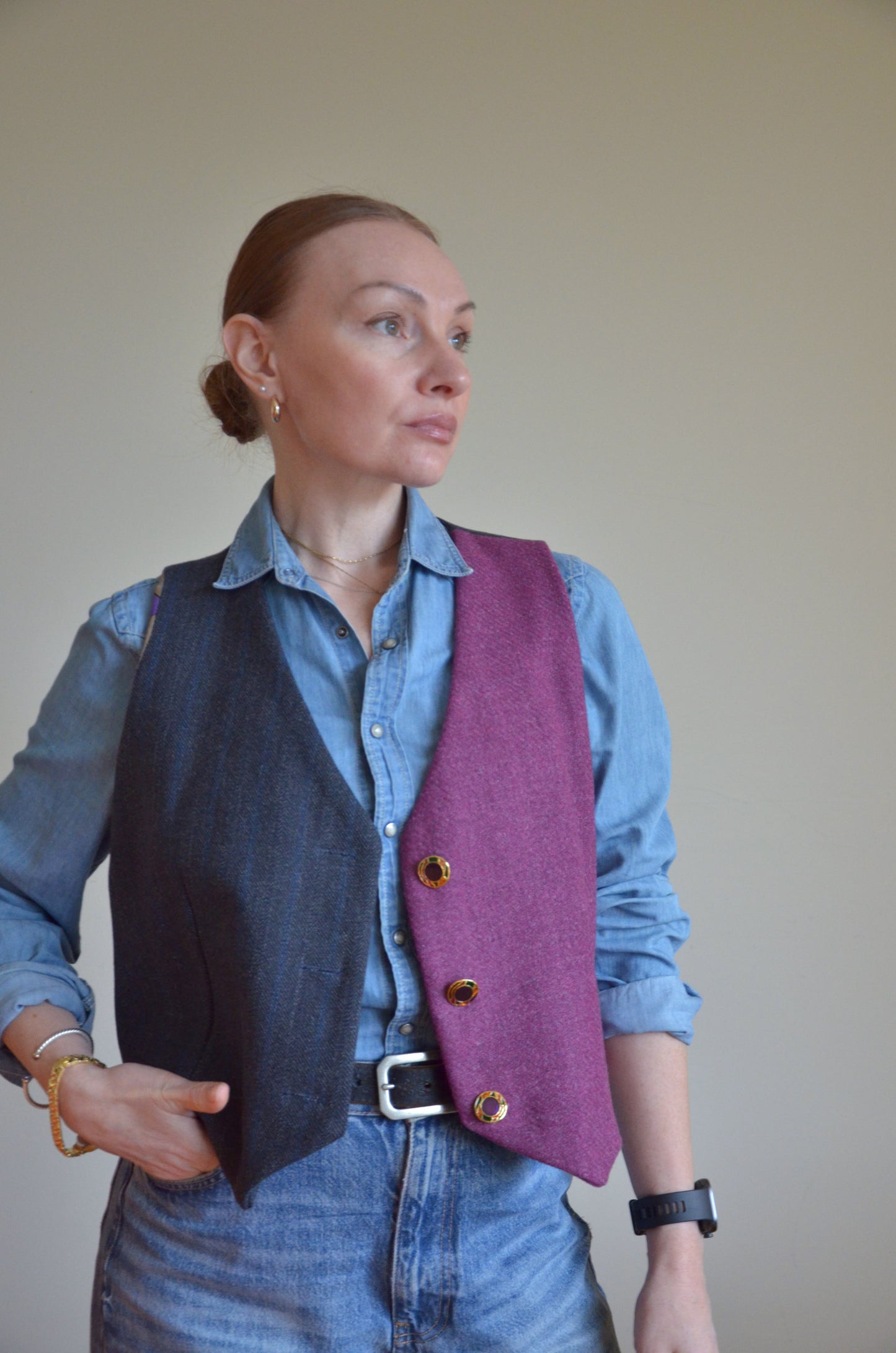 Two-toned Woolen Vest