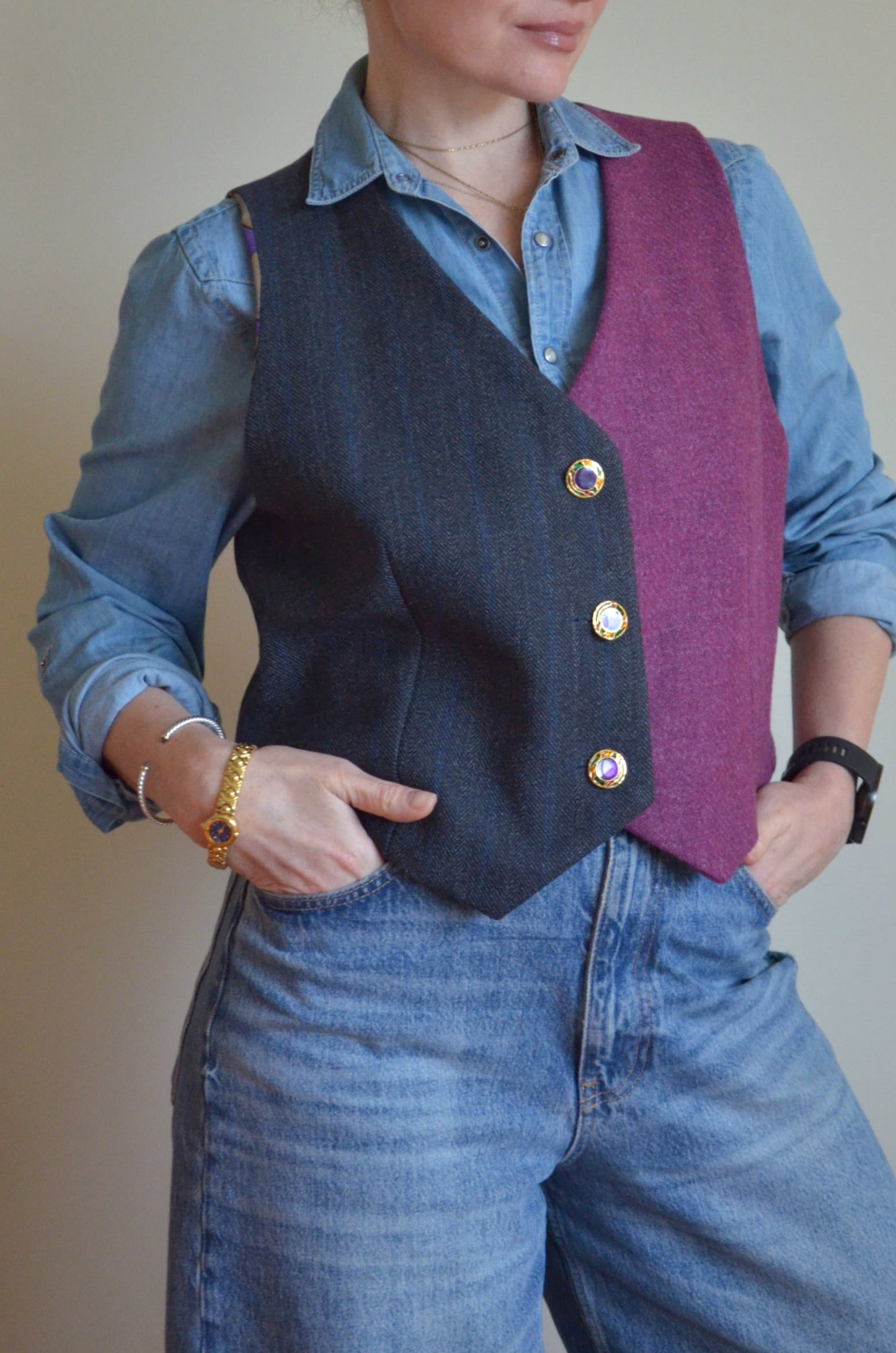 Two-toned Woolen Vest