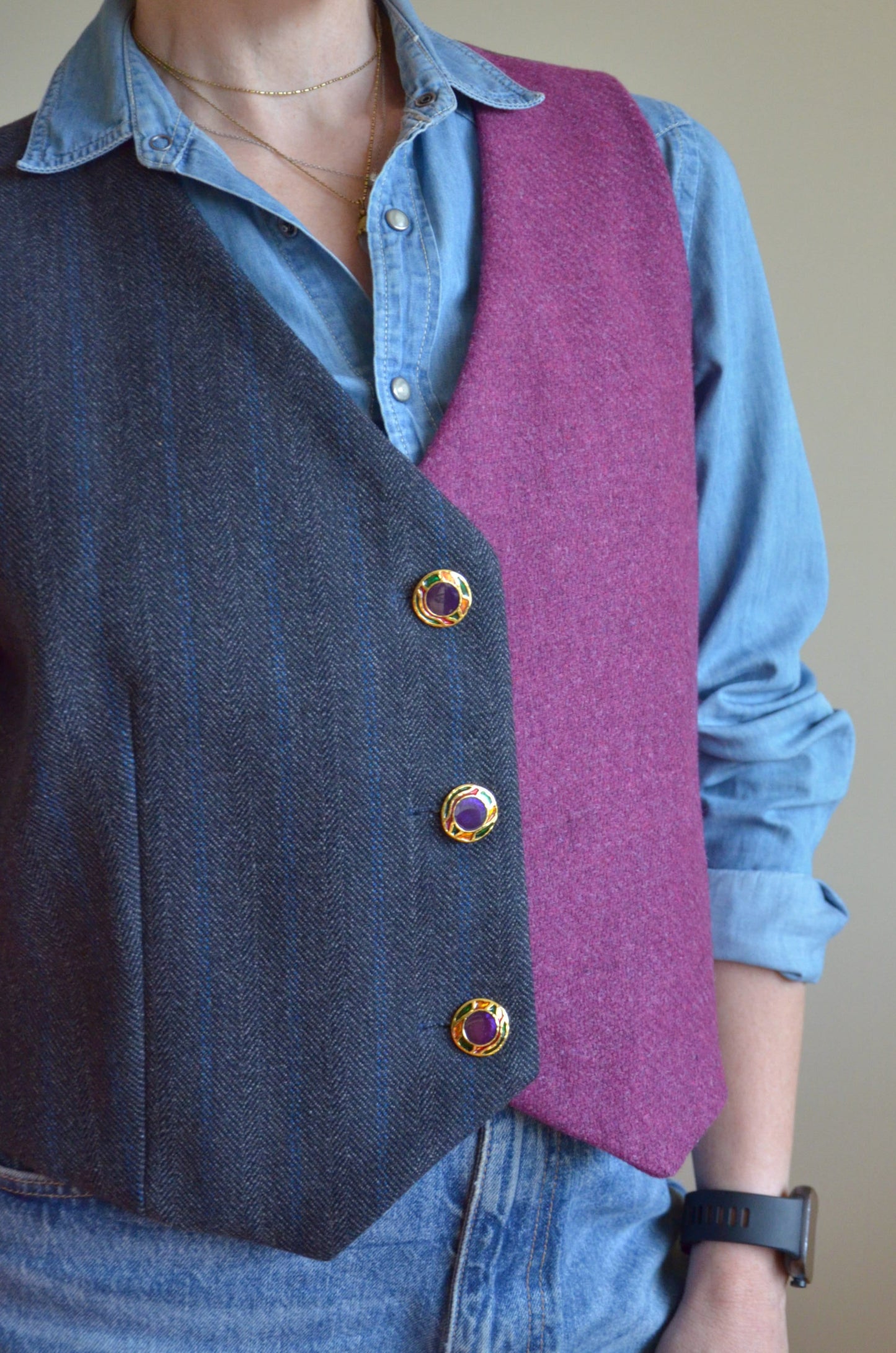 Two-toned Woolen Vest