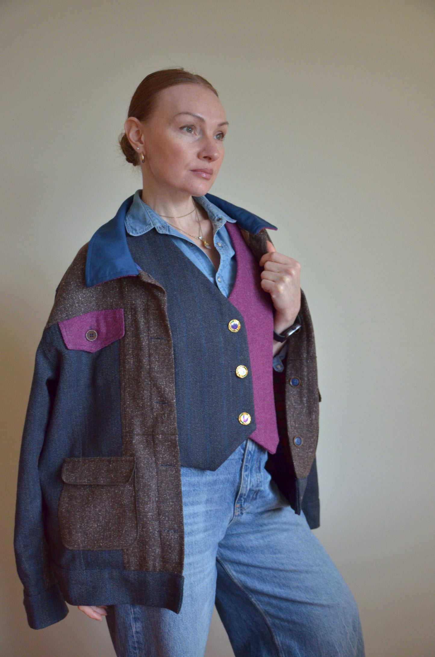 Two-toned Woolen Vest