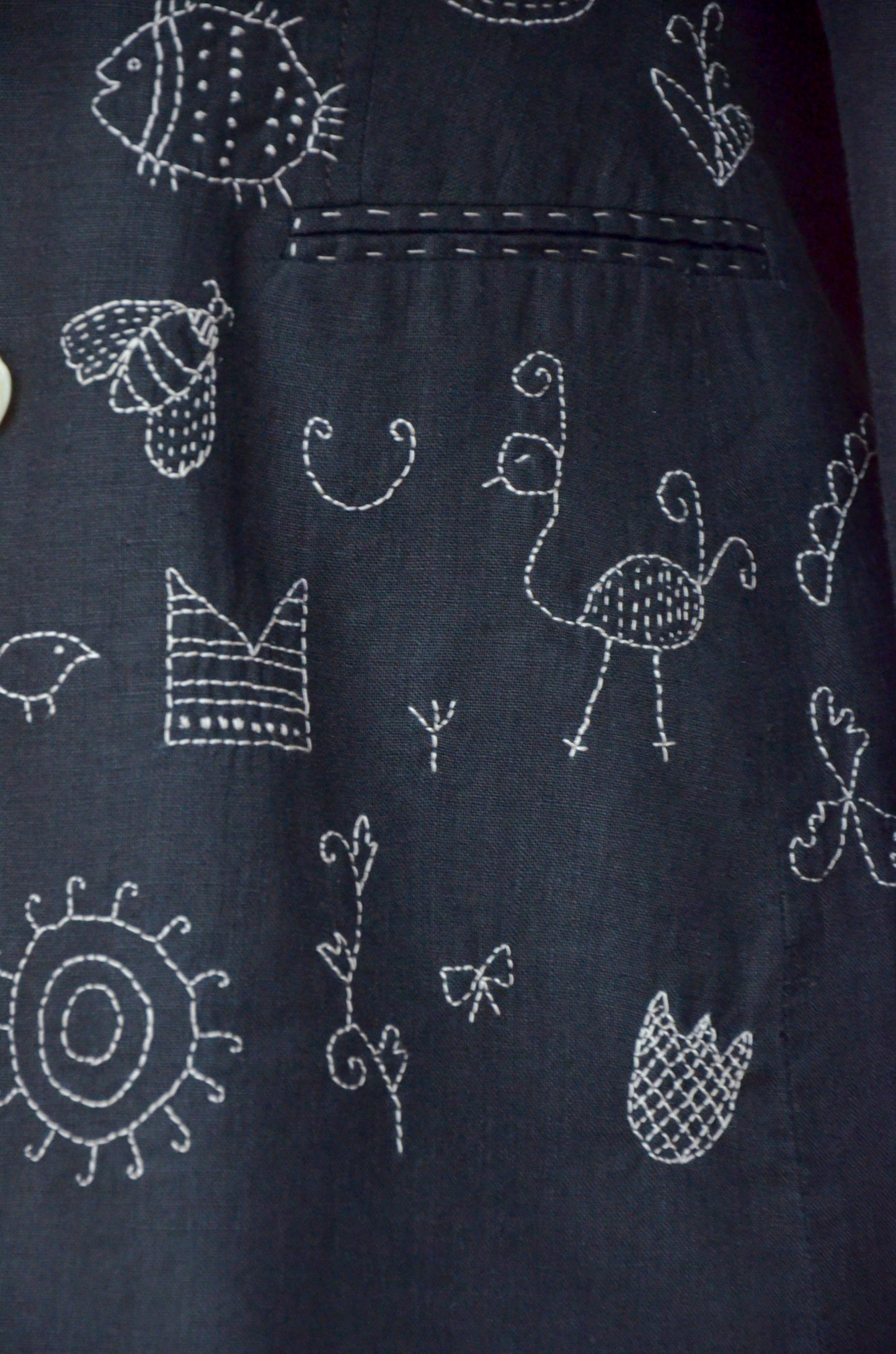 Linen Jacket with Embroidery