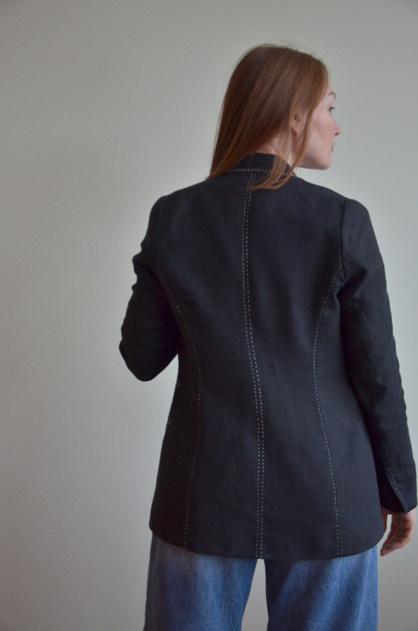 Linen Jacket with Embroidery