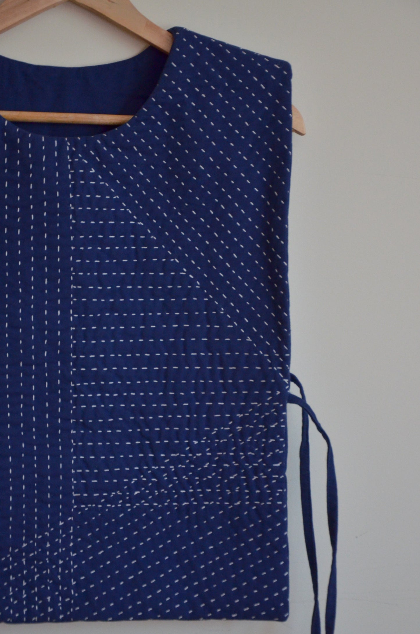 Quilted Vest with Ties