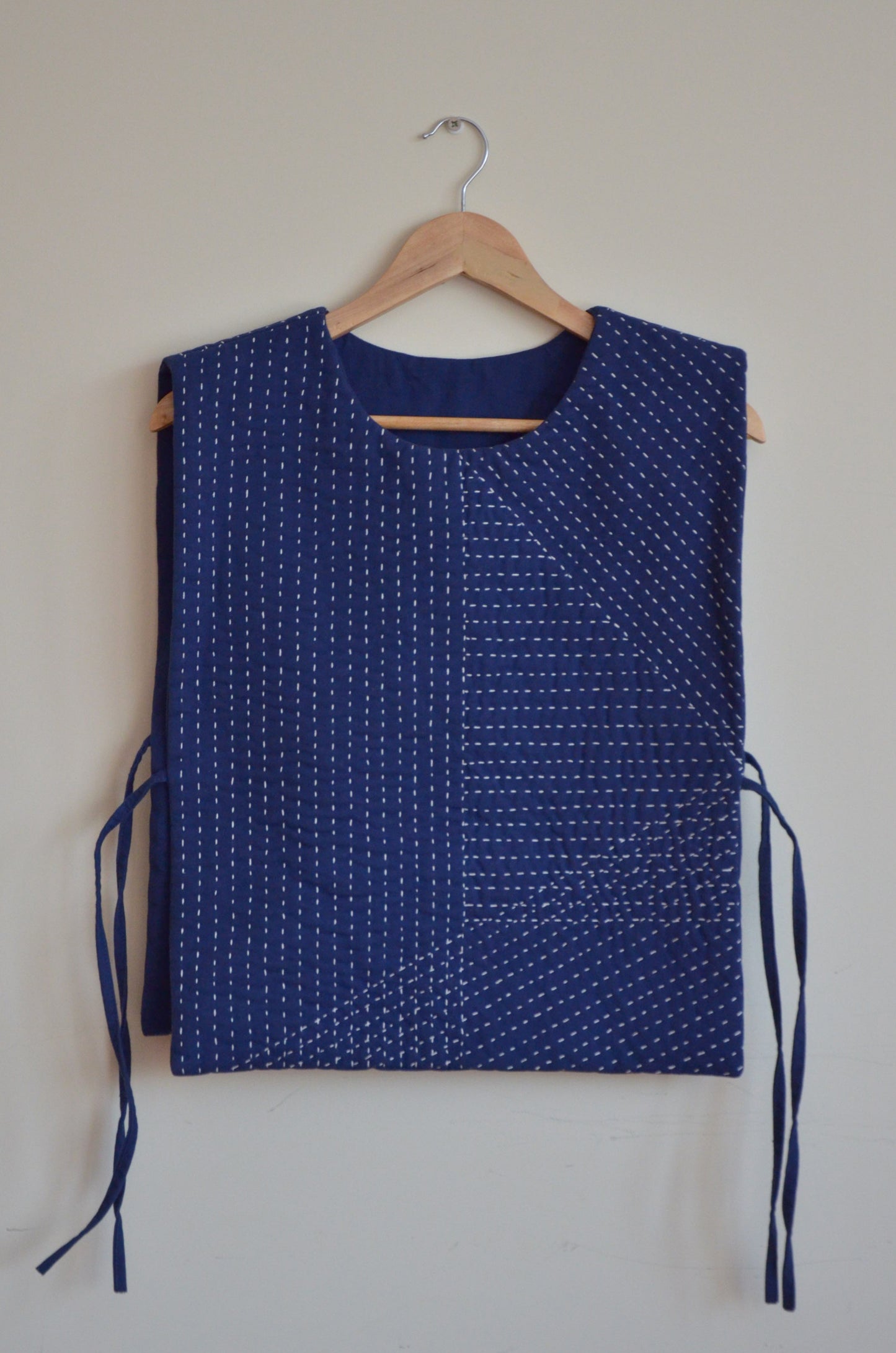 Quilted Vest with Ties