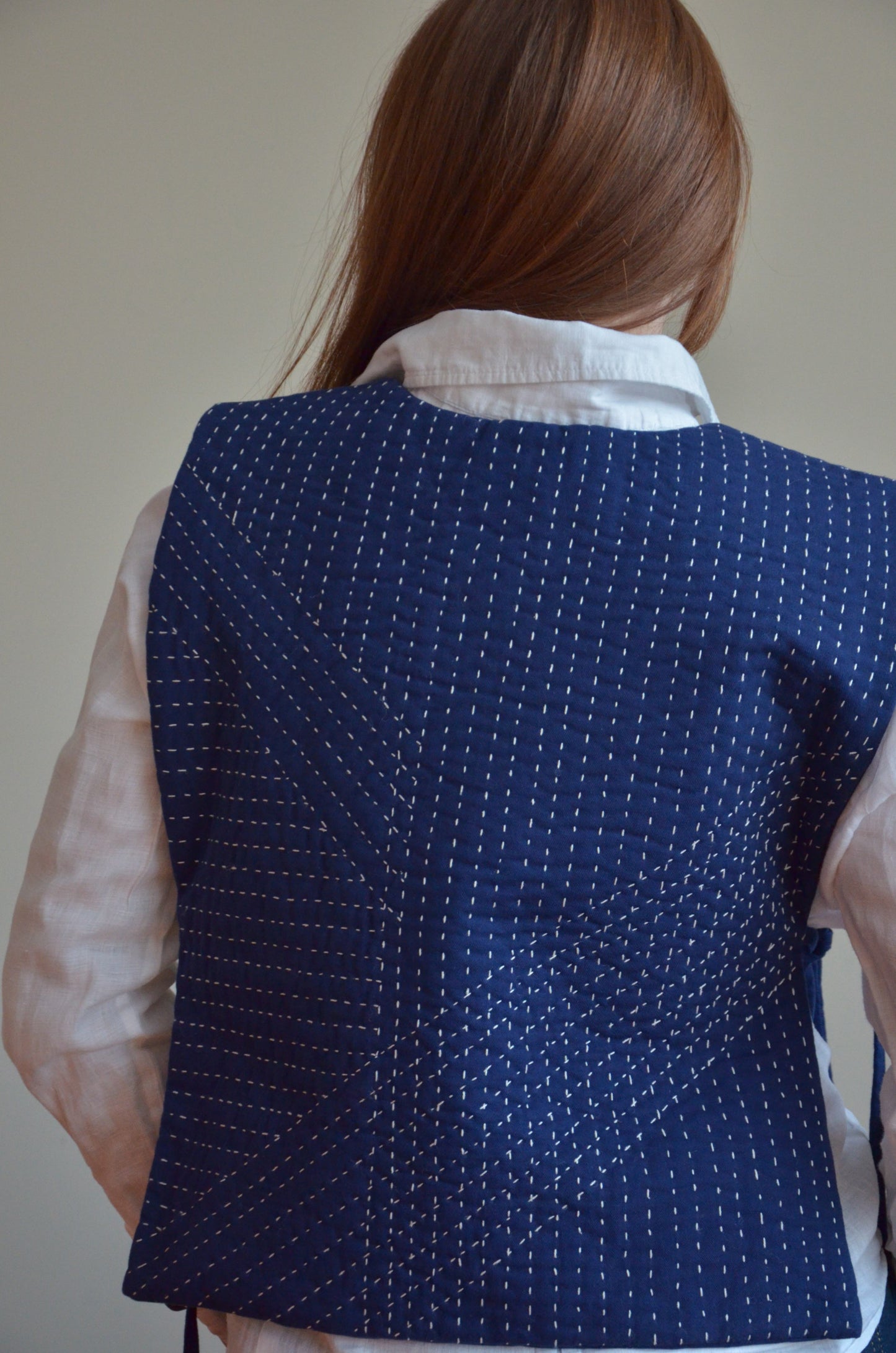 Quilted Vest with Ties