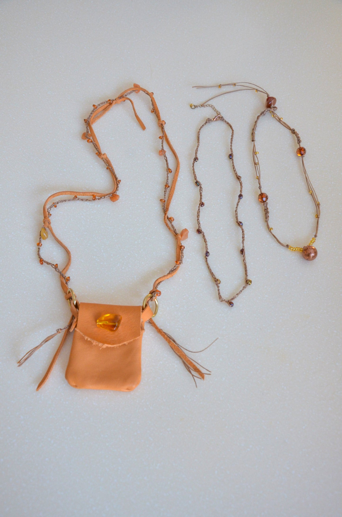 Bag Pendant Necklace (Orange)