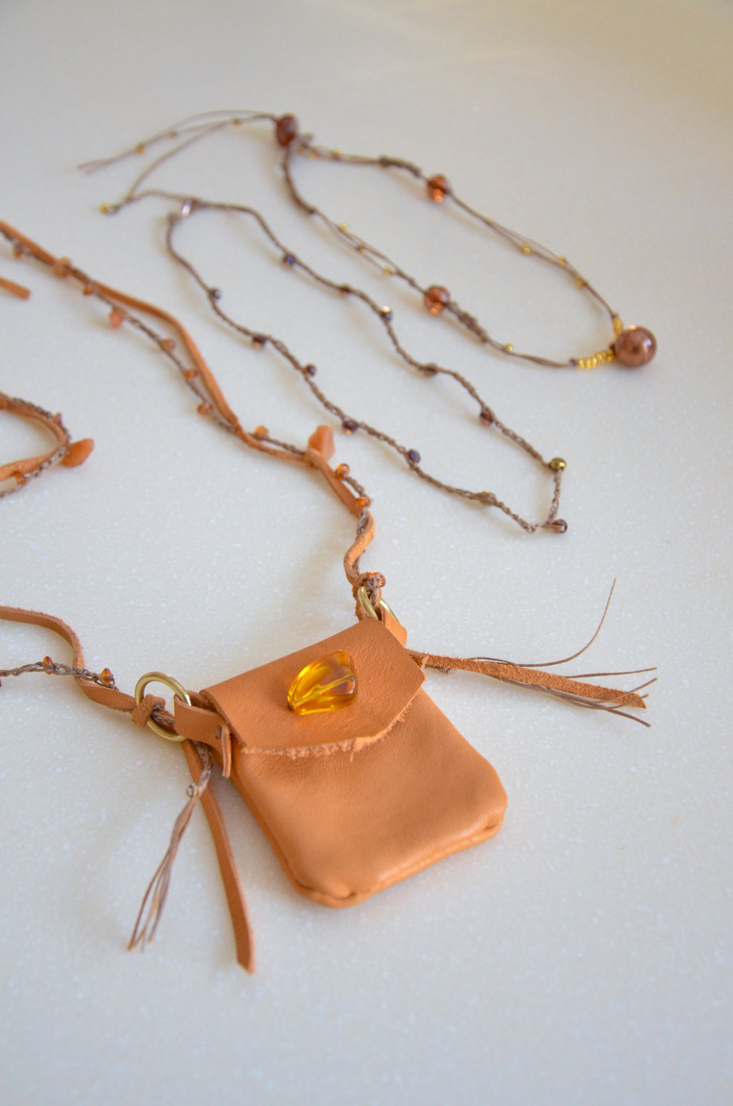 Bag Pendant Necklace (Orange)