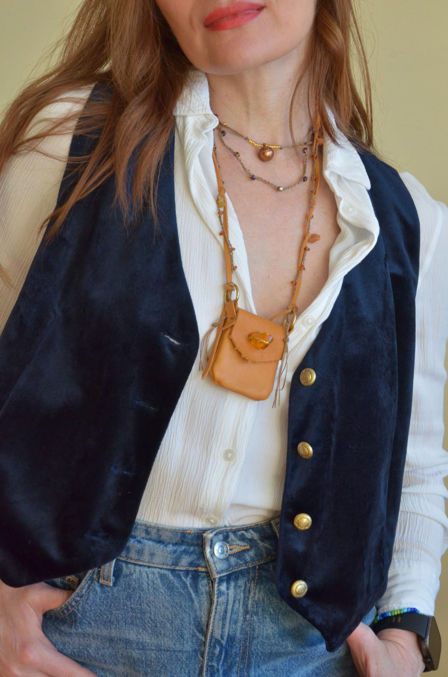 Bag Pendant Necklace (Orange)