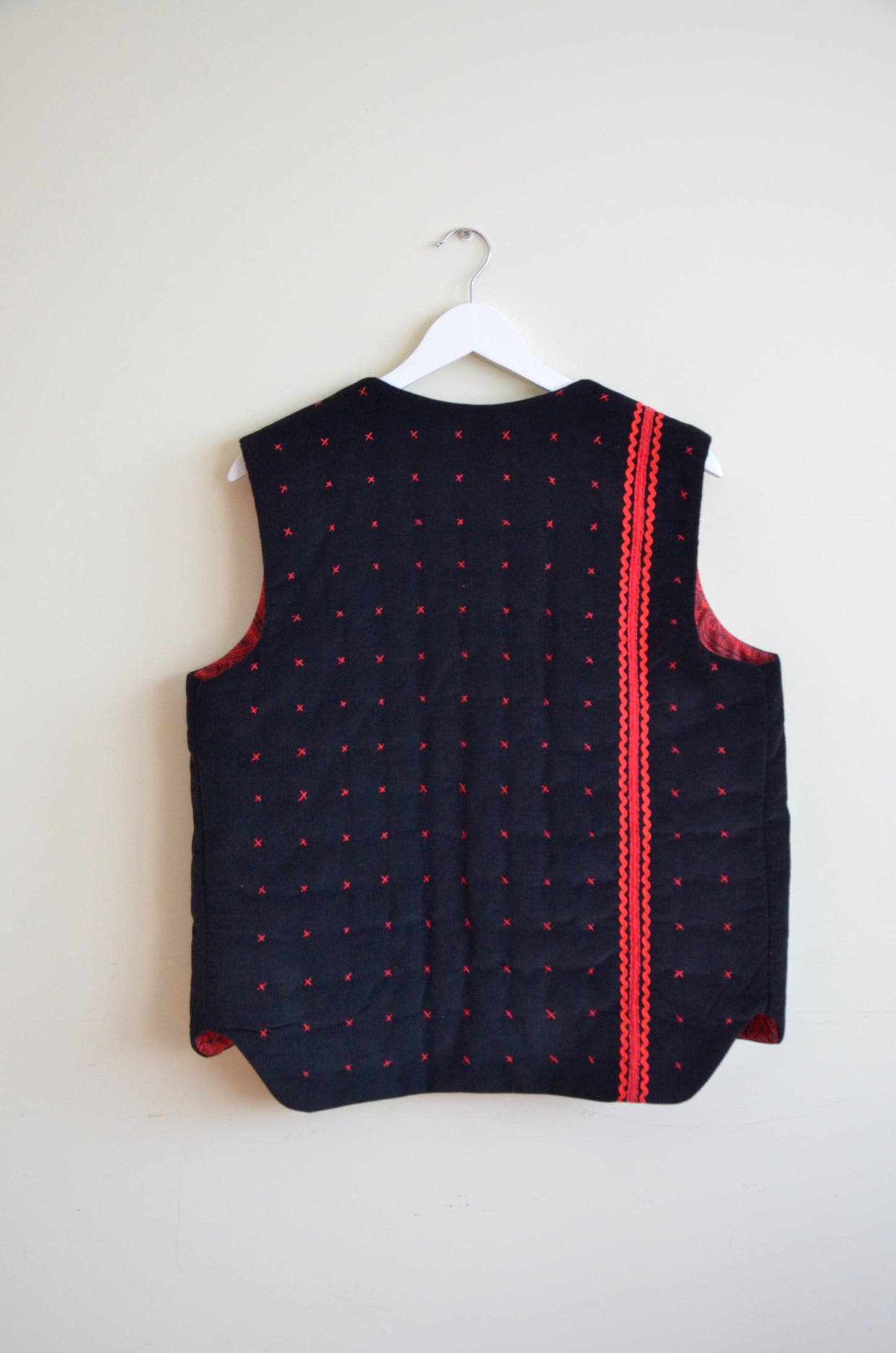 Black Vest With Red Accents