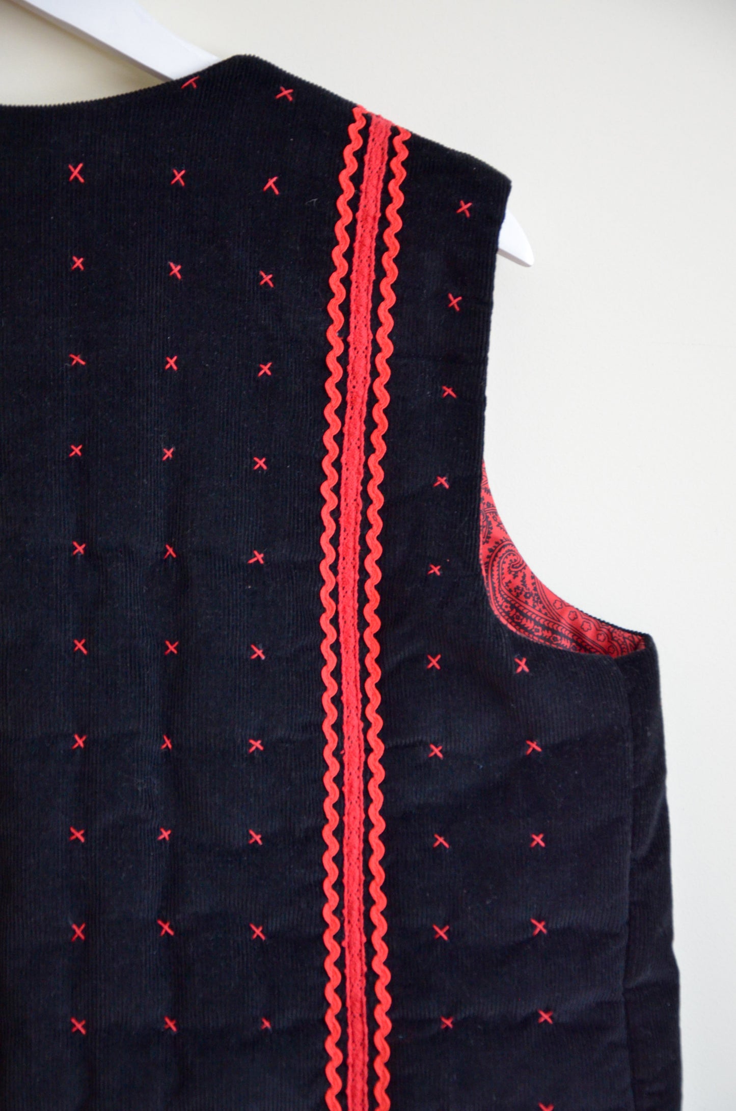 Black Vest With Red Accents