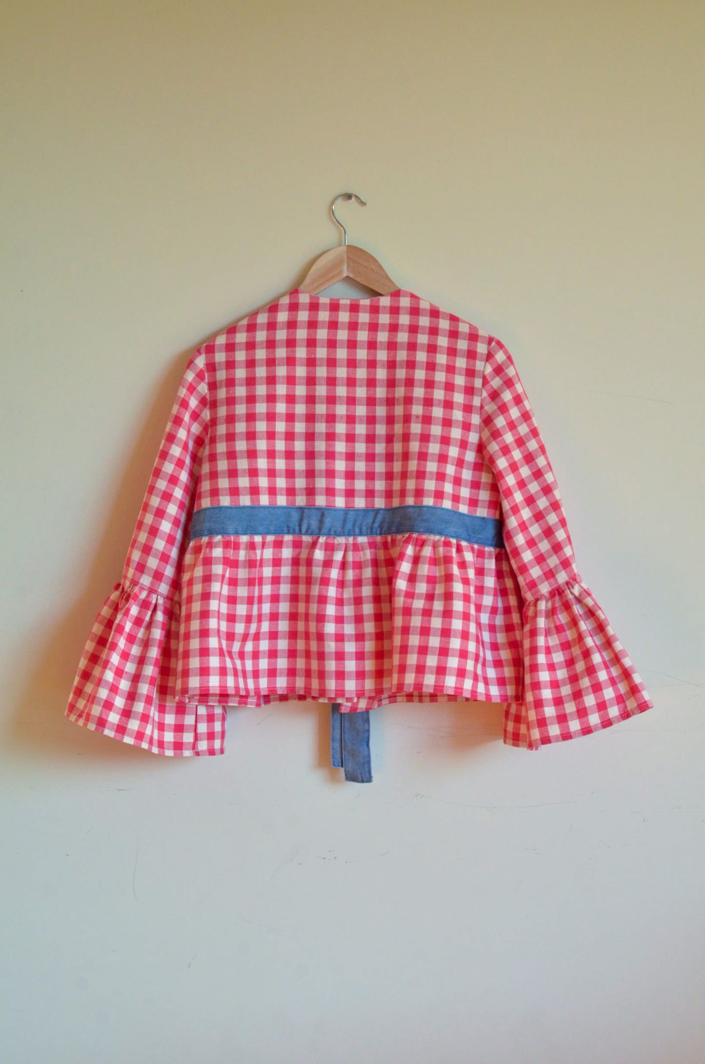 Plaid Blouse with Ties