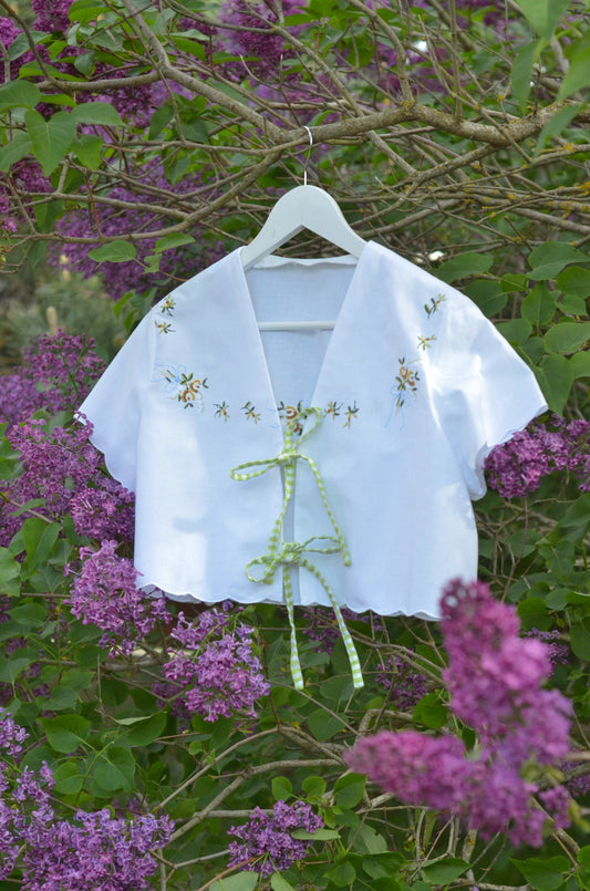 Tie-front Cotton Vest