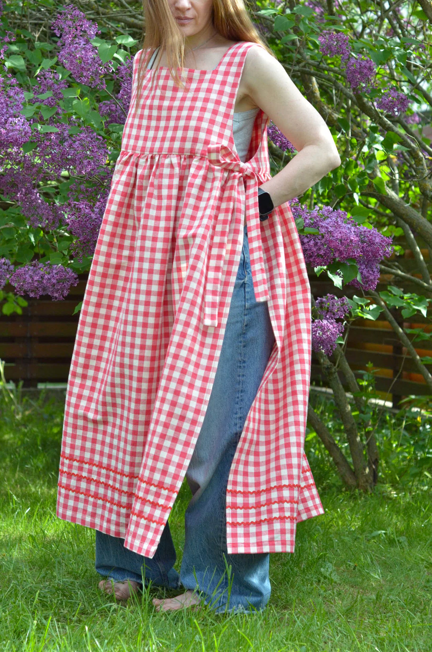 Plaid Linen Dress