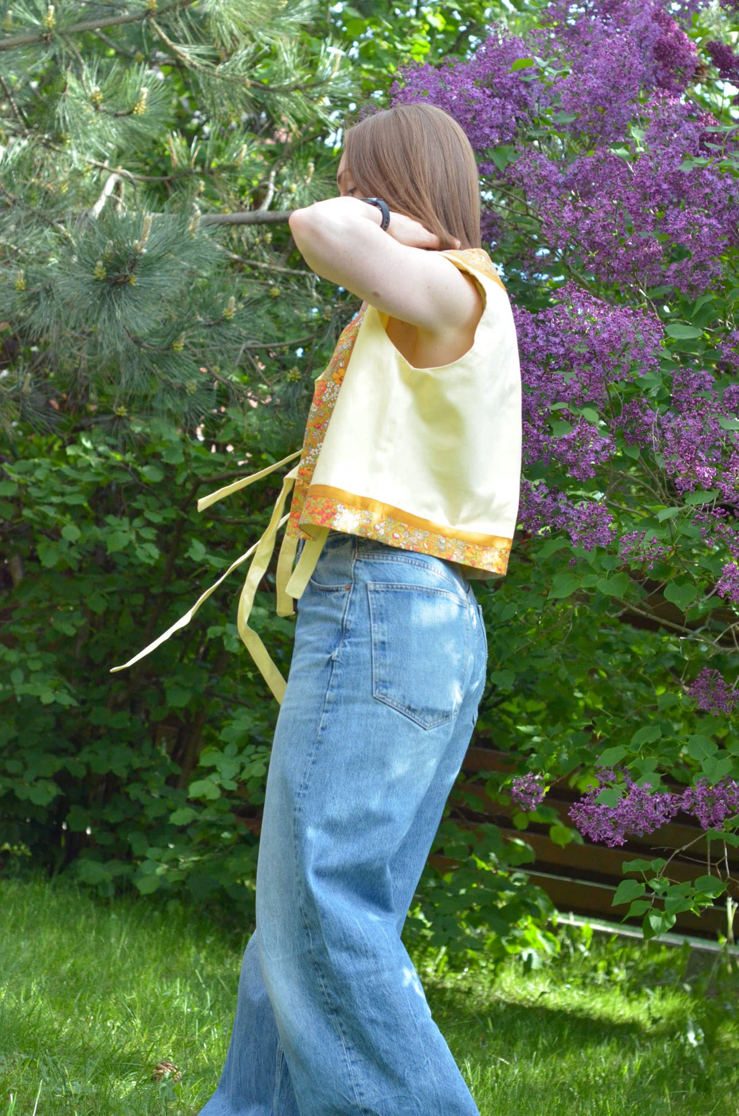 Cotton Yellow Vest (with ties)