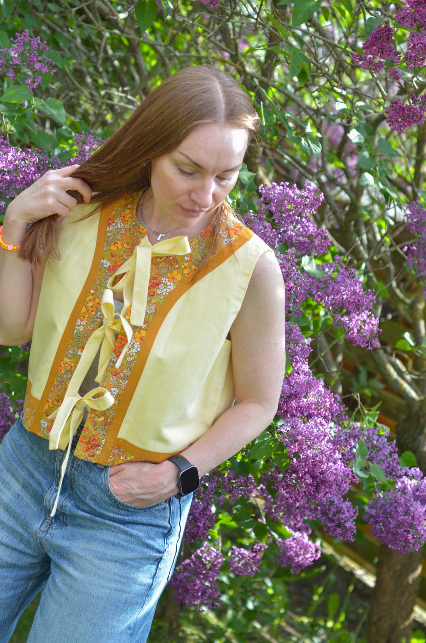 Cotton Yellow Vest (with ties)