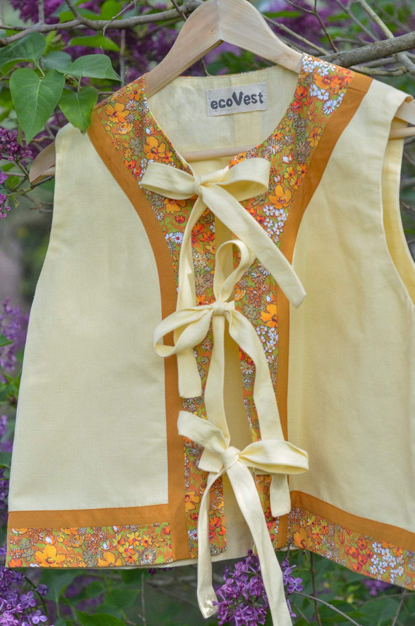 Cotton Yellow Vest (with ties)