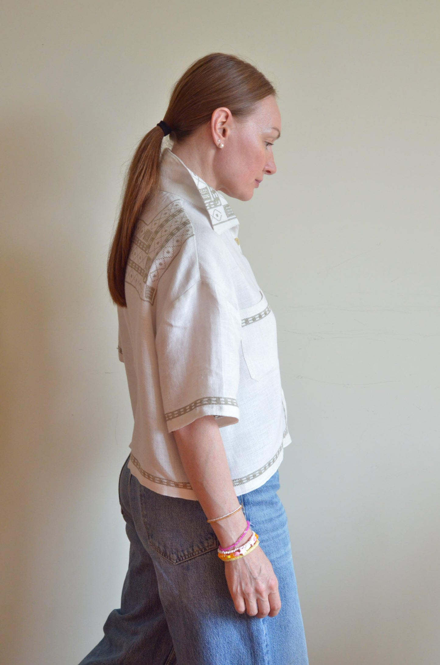 Oversized Shirt with Embroidery