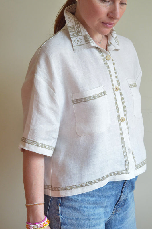 Oversized Shirt with Embroidery