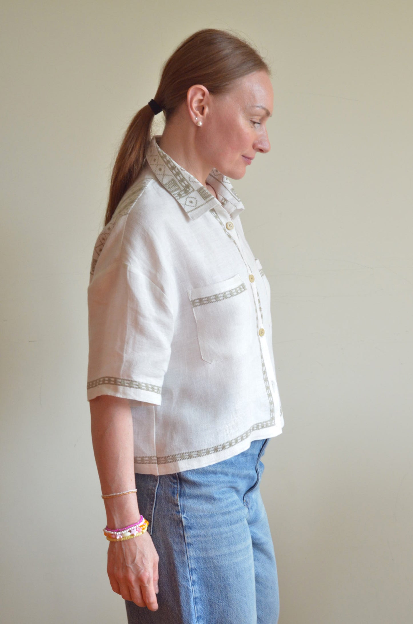 Oversized Shirt with Embroidery